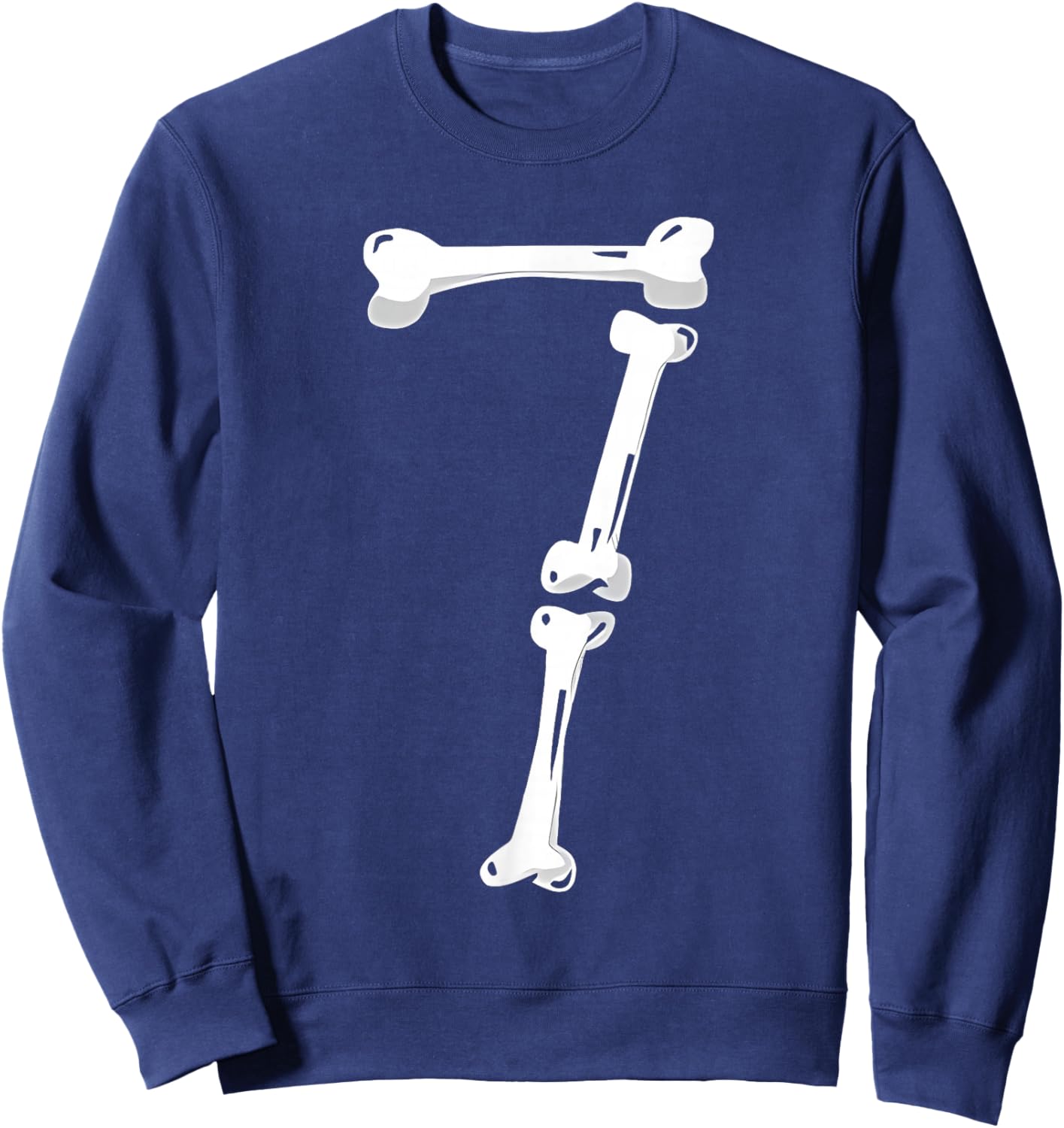Skeleton Bone Number 7 Creepy Number 67 Six Seven Funny Meme Sweatshirt - Sweatshirt | Navy