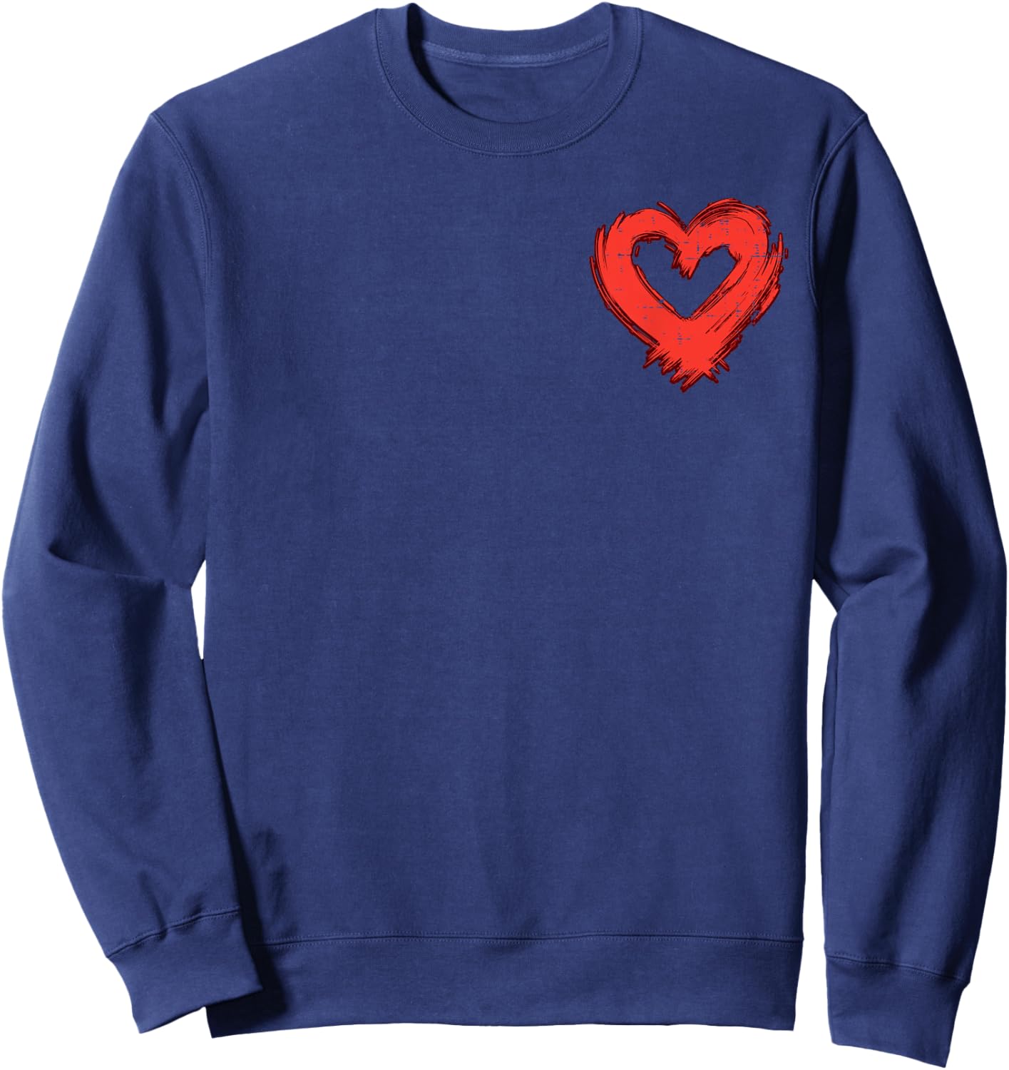 Valentines Day Heart Pocket Love Minimalist Men Women Kids Sweatshirt - Sweatshirt | Navy