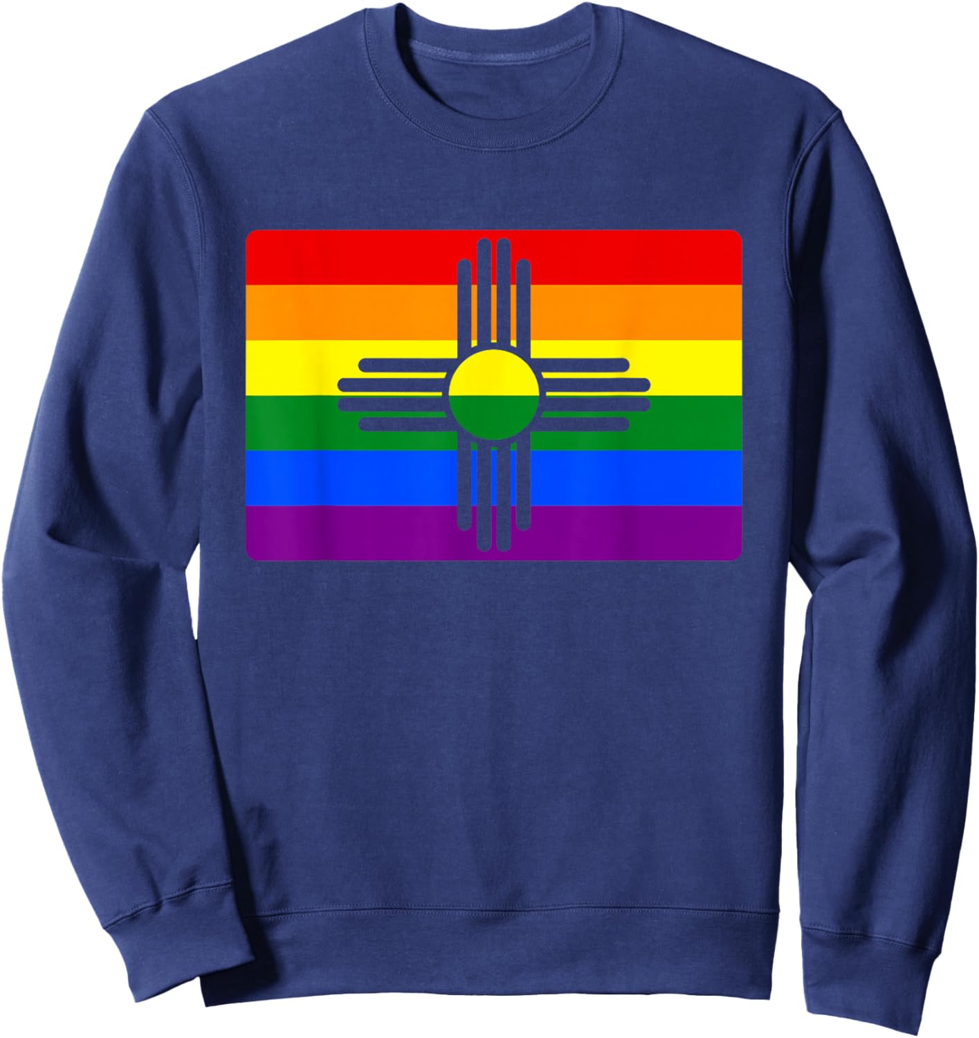 Gay New Mexico Pride Flag LGBTQ NM Sweatshirt - Sweatshirt | Navy