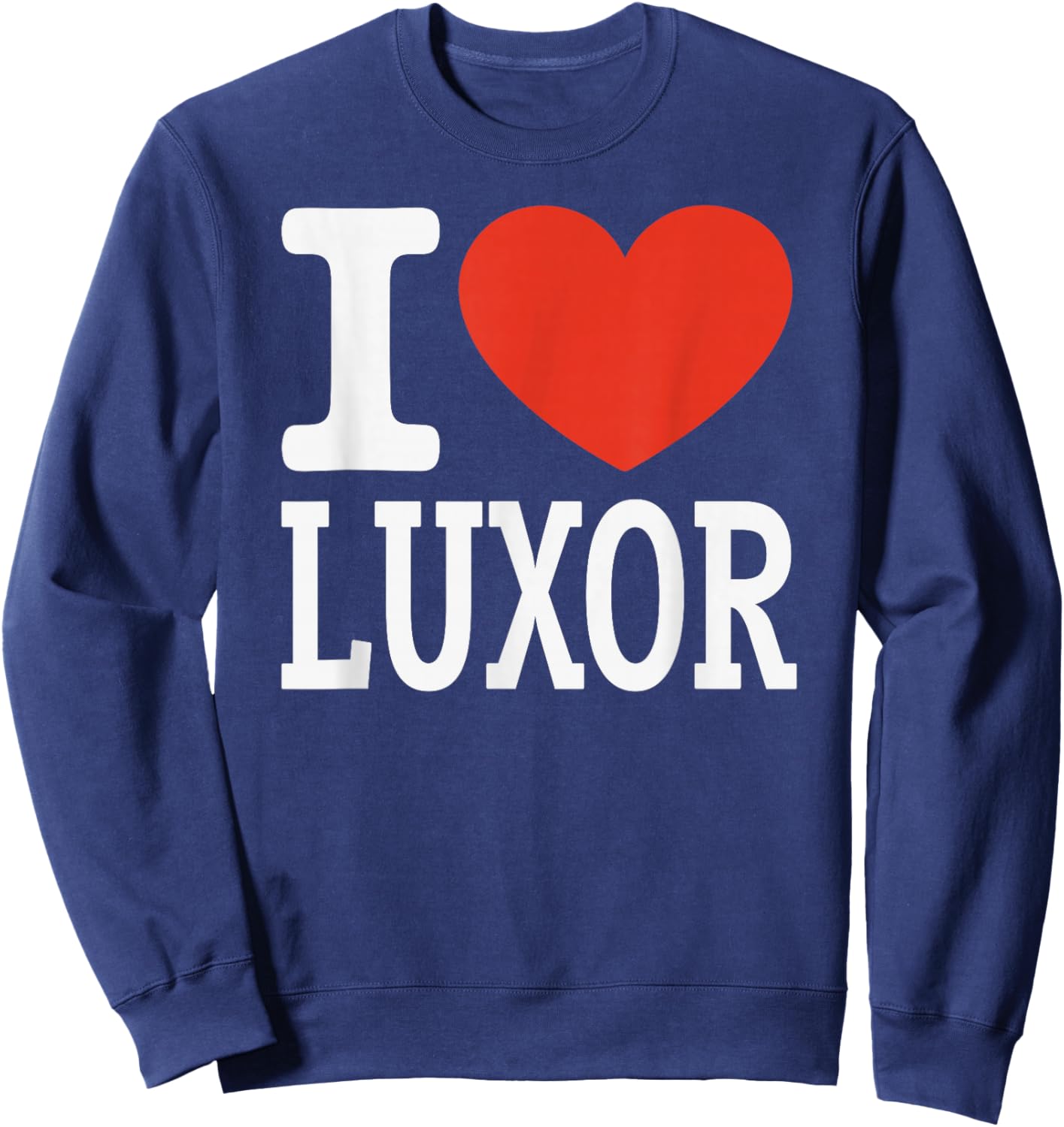 I Love Luxor City Heart Graphic Souvenir Travel Sweatshirt - Sweatshirt | Navy