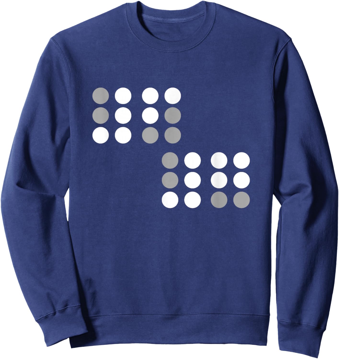Funny Six Seven 6 7 Meme Unique Design 6 7 in Braille Sweatshirt - Sweatshirt | Navy