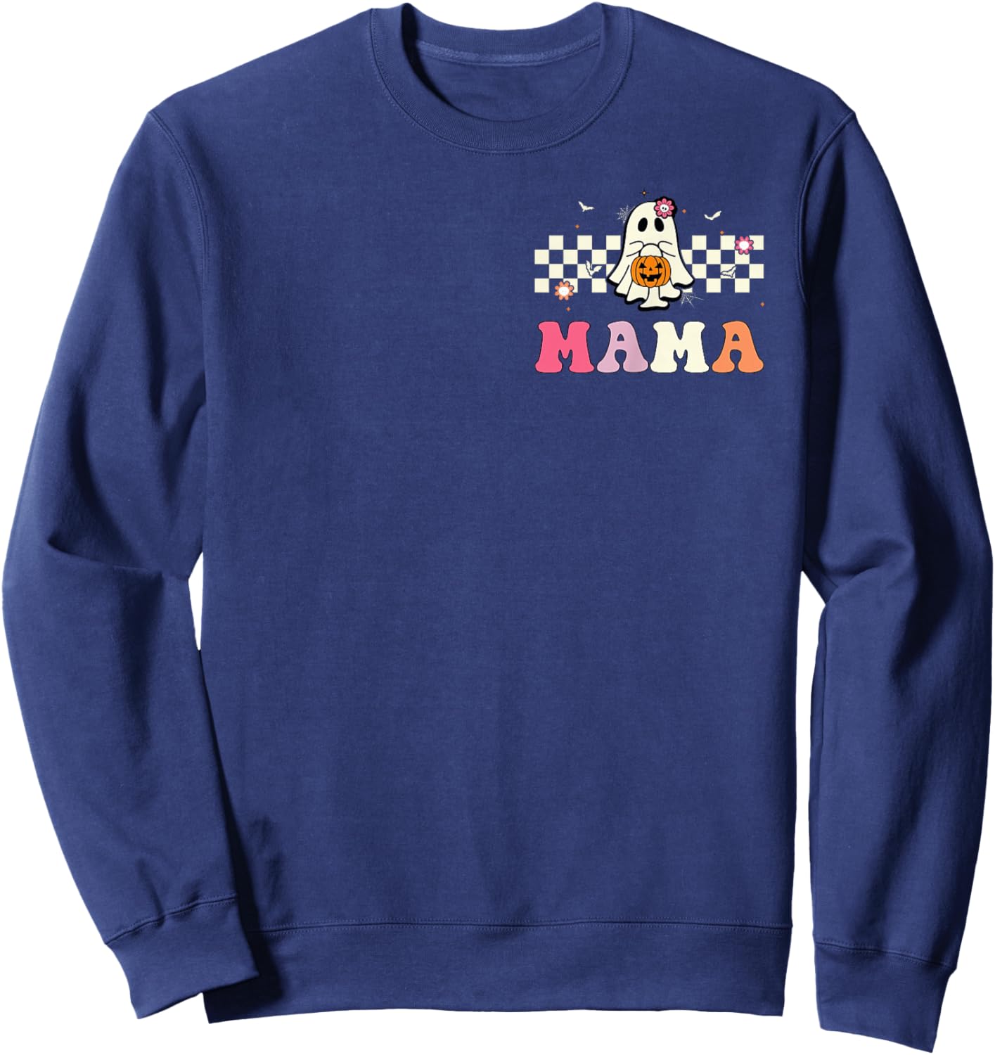Mama Ghost Boo One Spooky Mama First Halloween Birthday Boy Sweatshirt - Sweatshirt | Navy