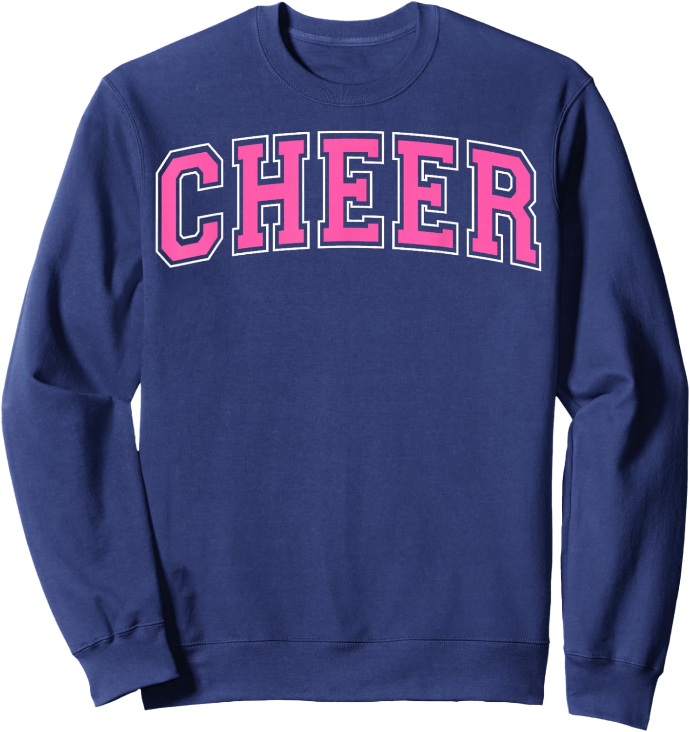 Cheer Varsity Pink and White Cheerleader Cheerleading Sweatshirt - Sweatshirt | Navy