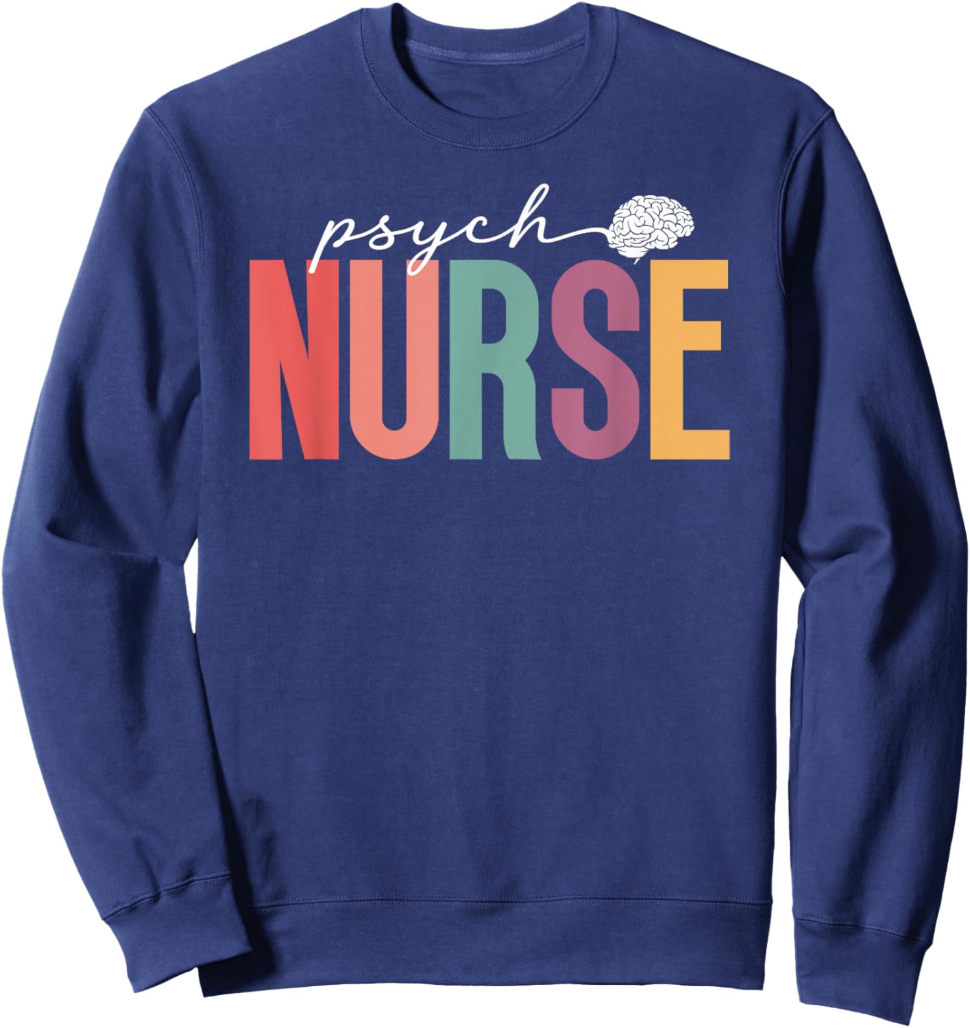 Boho Psych Nurse Appreciation Psychiatric Nurse Sweatshirt - Sweatshirt | Navy