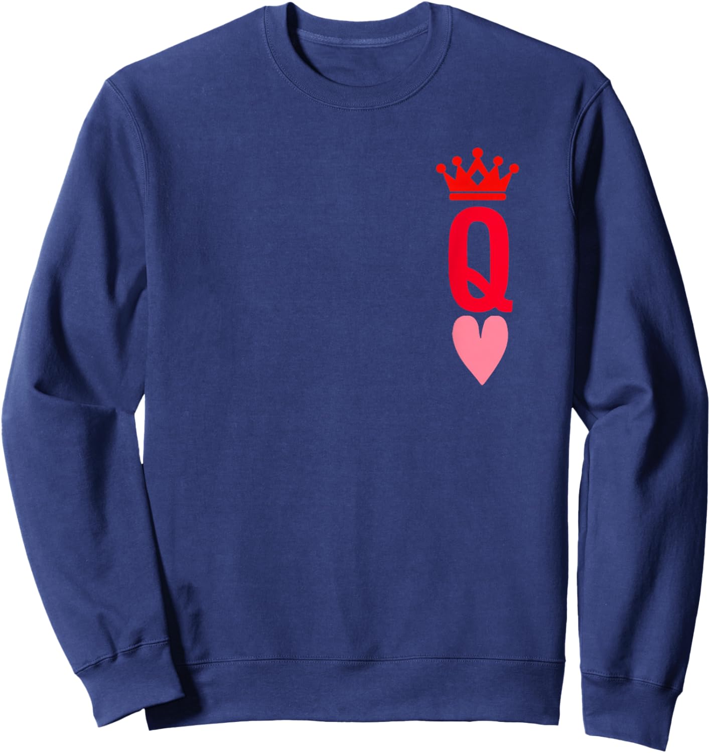 Queen Heart Valentines Sweatshirt - Sweatshirt | Navy