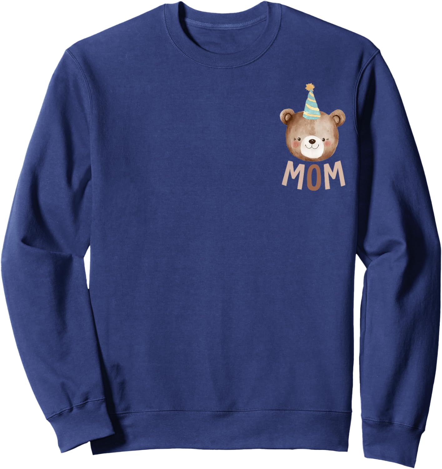 Mom Teddy Bear 1st Birthday Boy Girl Family Matching Party Sweatshirt - Sweatshirt | Navy