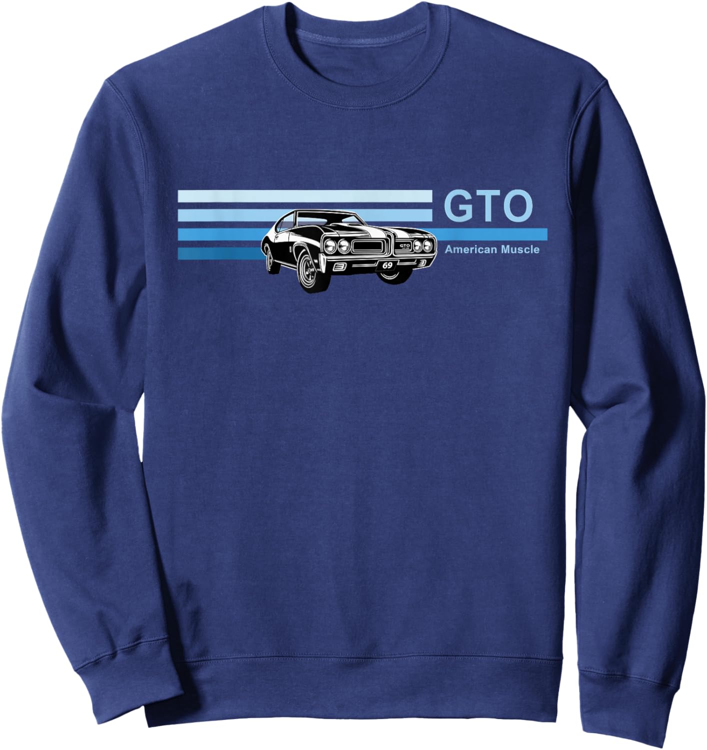 Vintage 1969 GTO, Classic Cars, American Muscle CAR Art, Blu Sweatshirt - Sweatshirt | Navy
