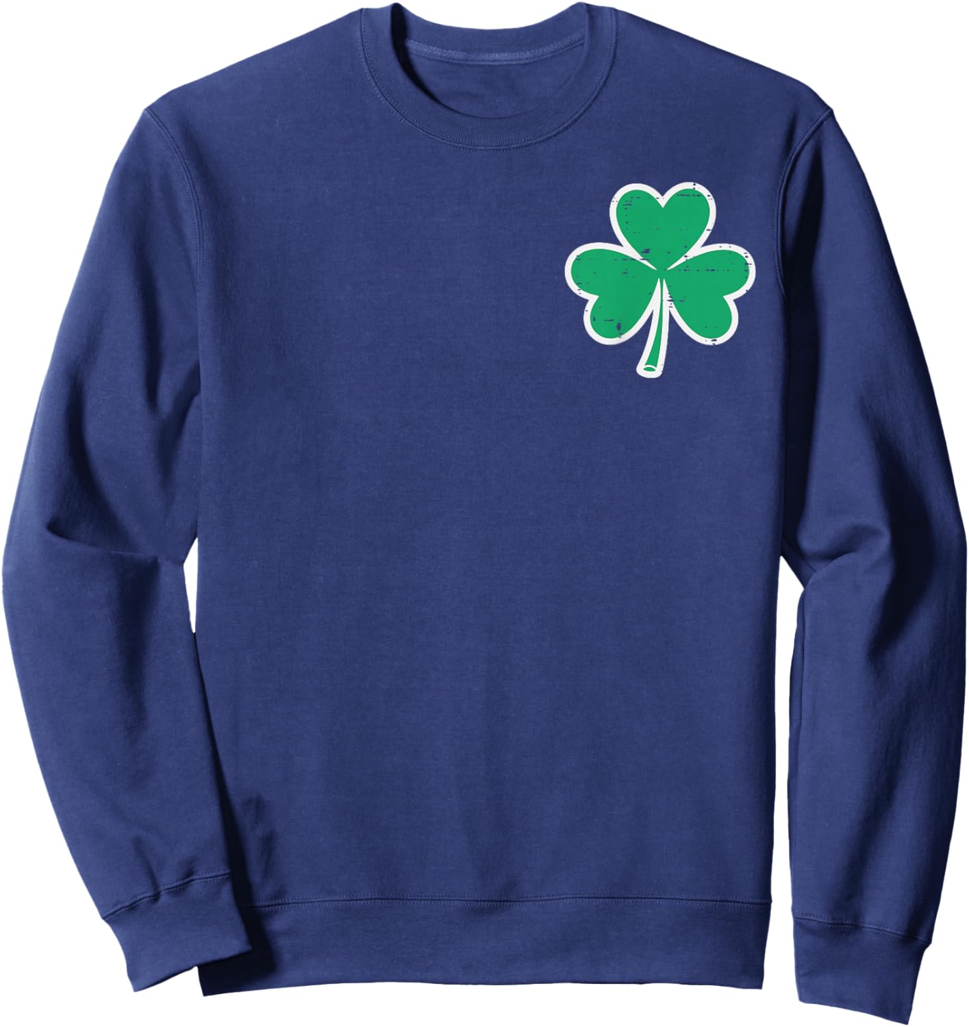 St Patricks Day Clover Pocket Saint Pattys Men Women Kids Sweatshirt - Sweatshirt | Navy