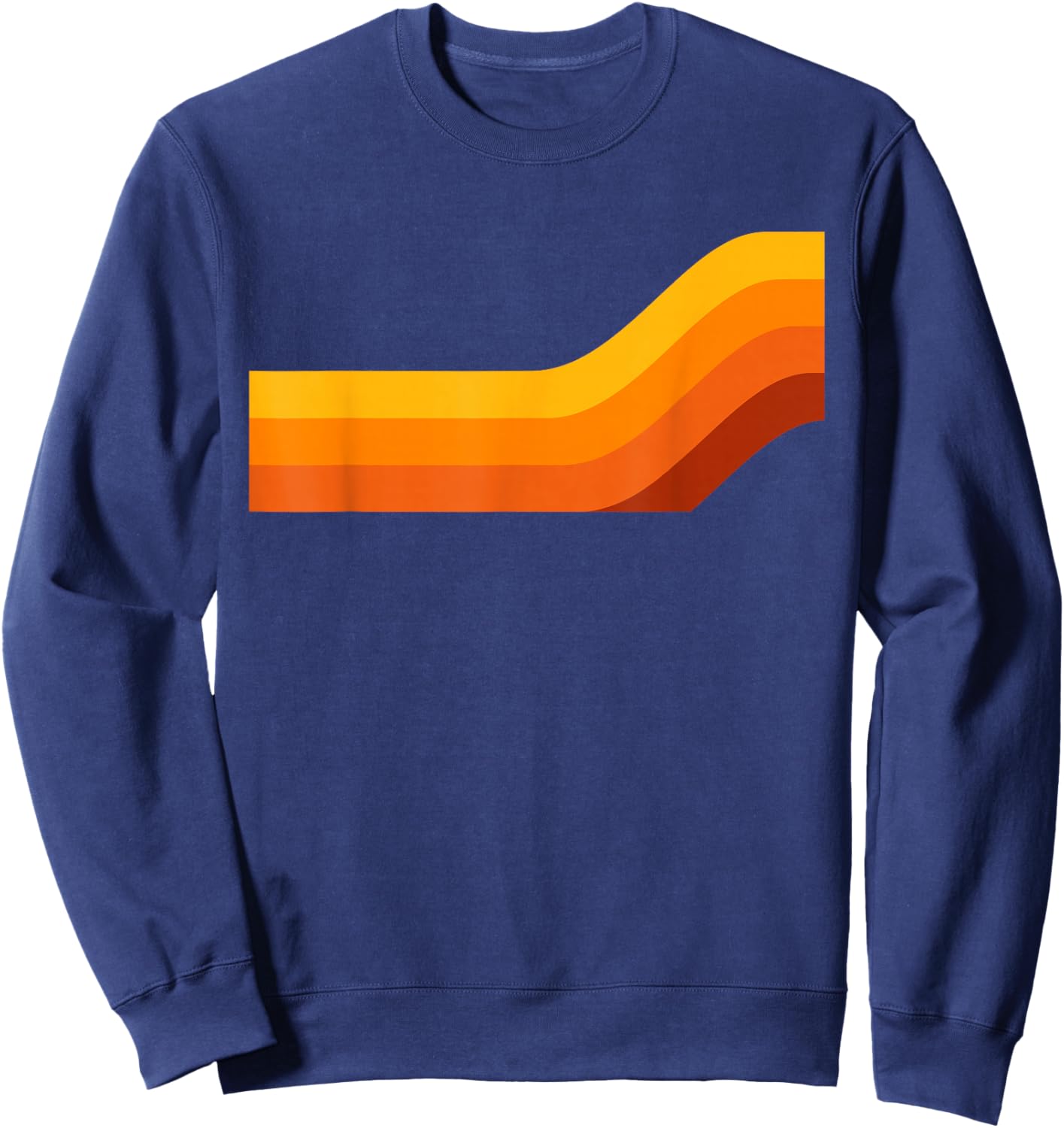 Pop Art, Retro, 1960s Vintage Modernism Graphic, Stripes Sweatshirt - Sweatshirt | Navy