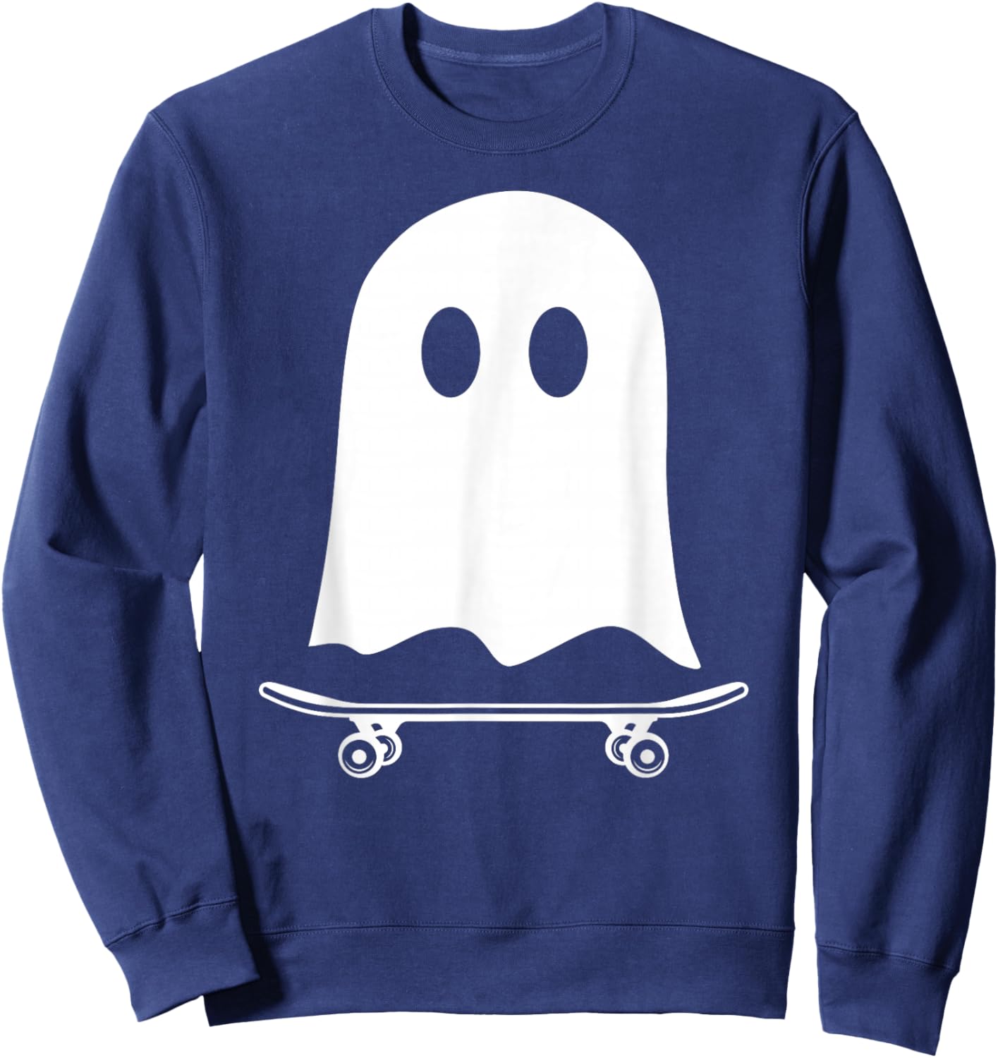Funny Ghost Skateboarding Halloween Costume for Boys Kids Sweatshirt - Sweatshirt | Navy