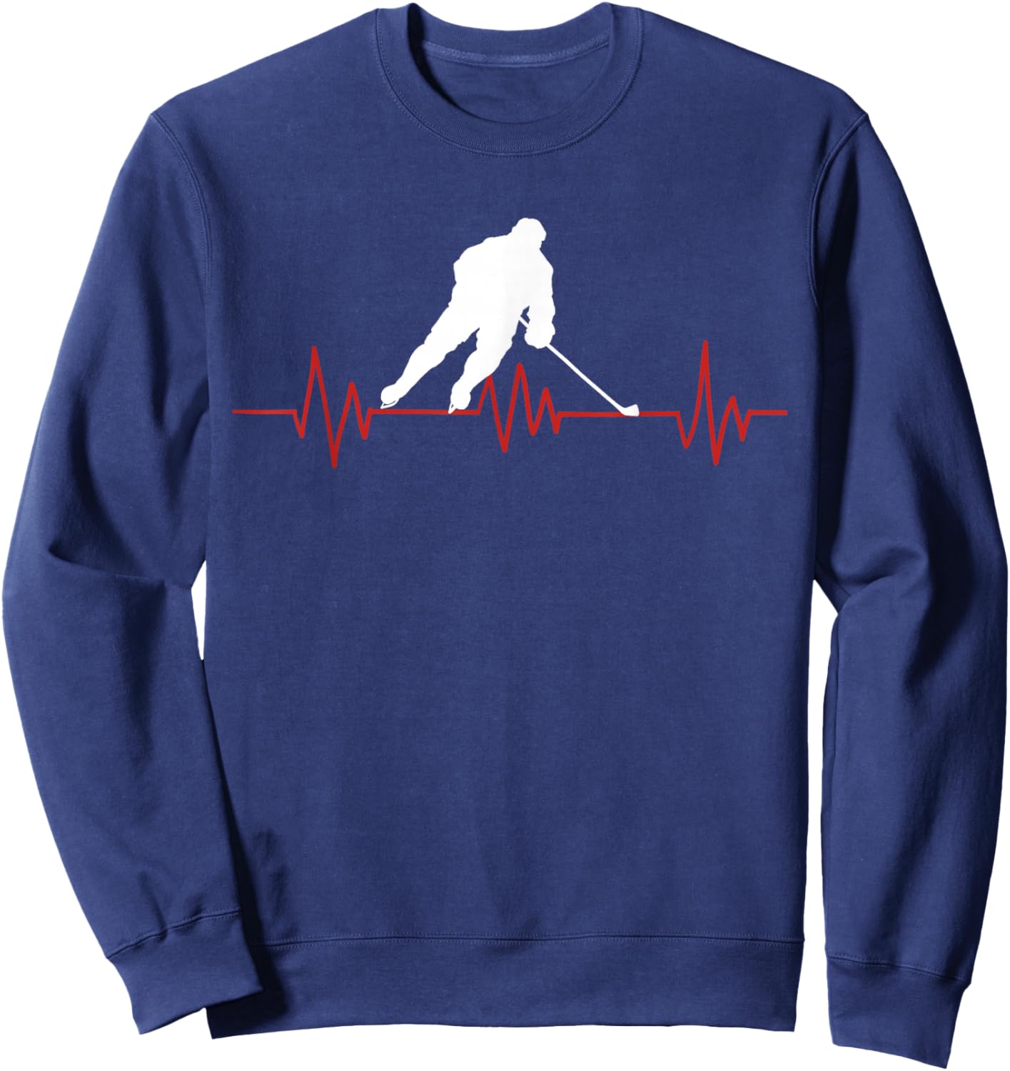 Ice Hoceky EKG Hockey Heartbeat Sweatshirt - Sweatshirt | Navy