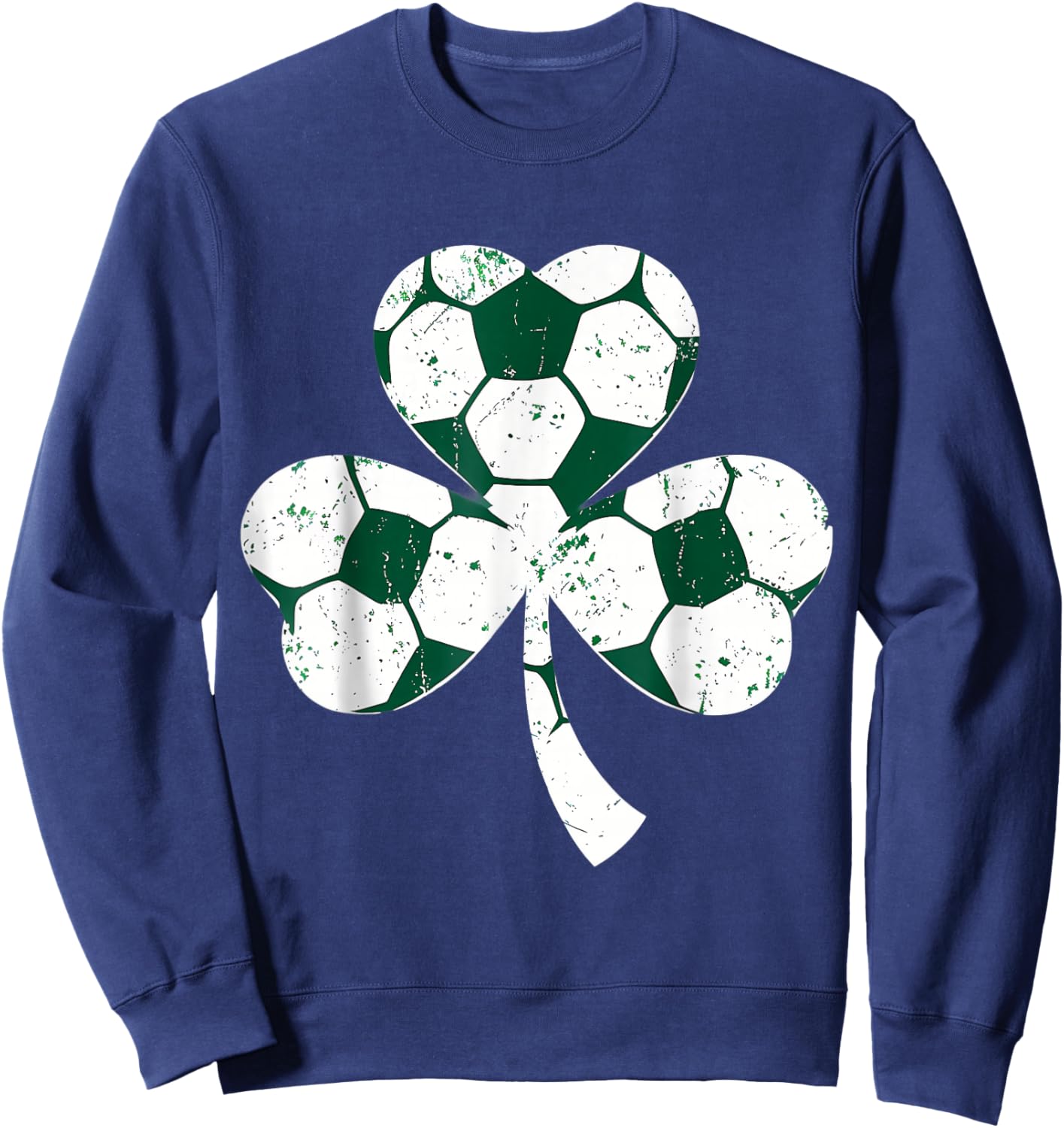 Soccer St Patricks Day Boys Girls Men Women Shamrock Green Sweatshirt - Sweatshirt | Navy