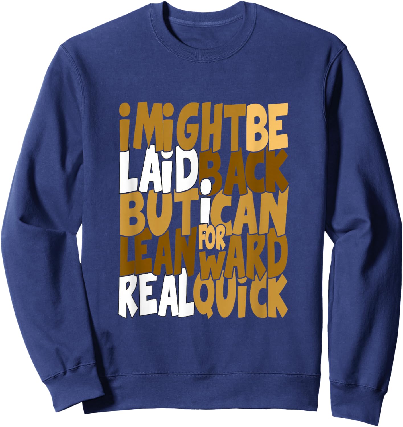 Brown Color Real Quick Brown Graphic Sweatshirt - Sweatshirt | Navy