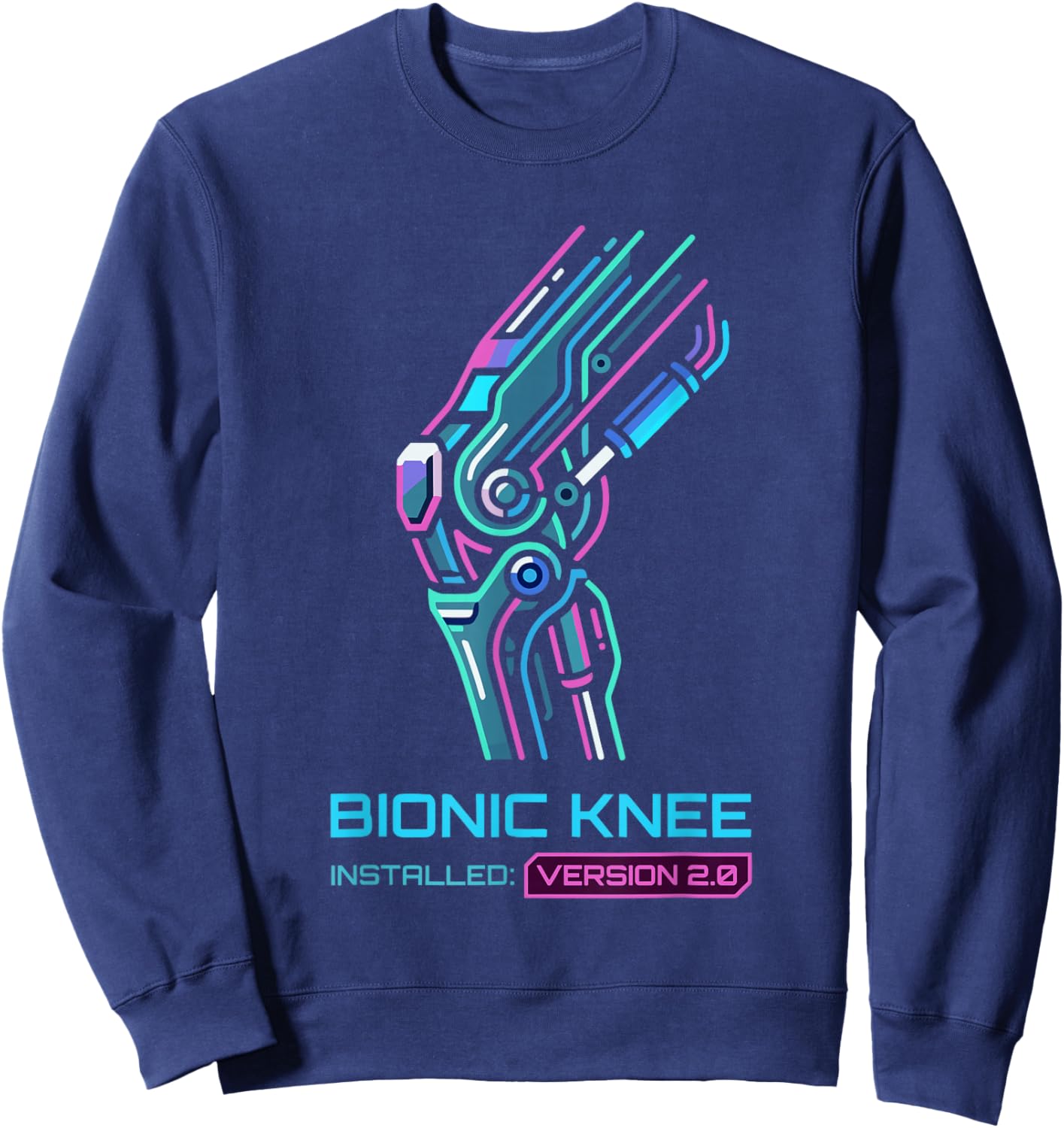 Post Op Knee Surgery Bionic Knee Replacement Recovery Sweatshirt - Sweatshirt | Navy