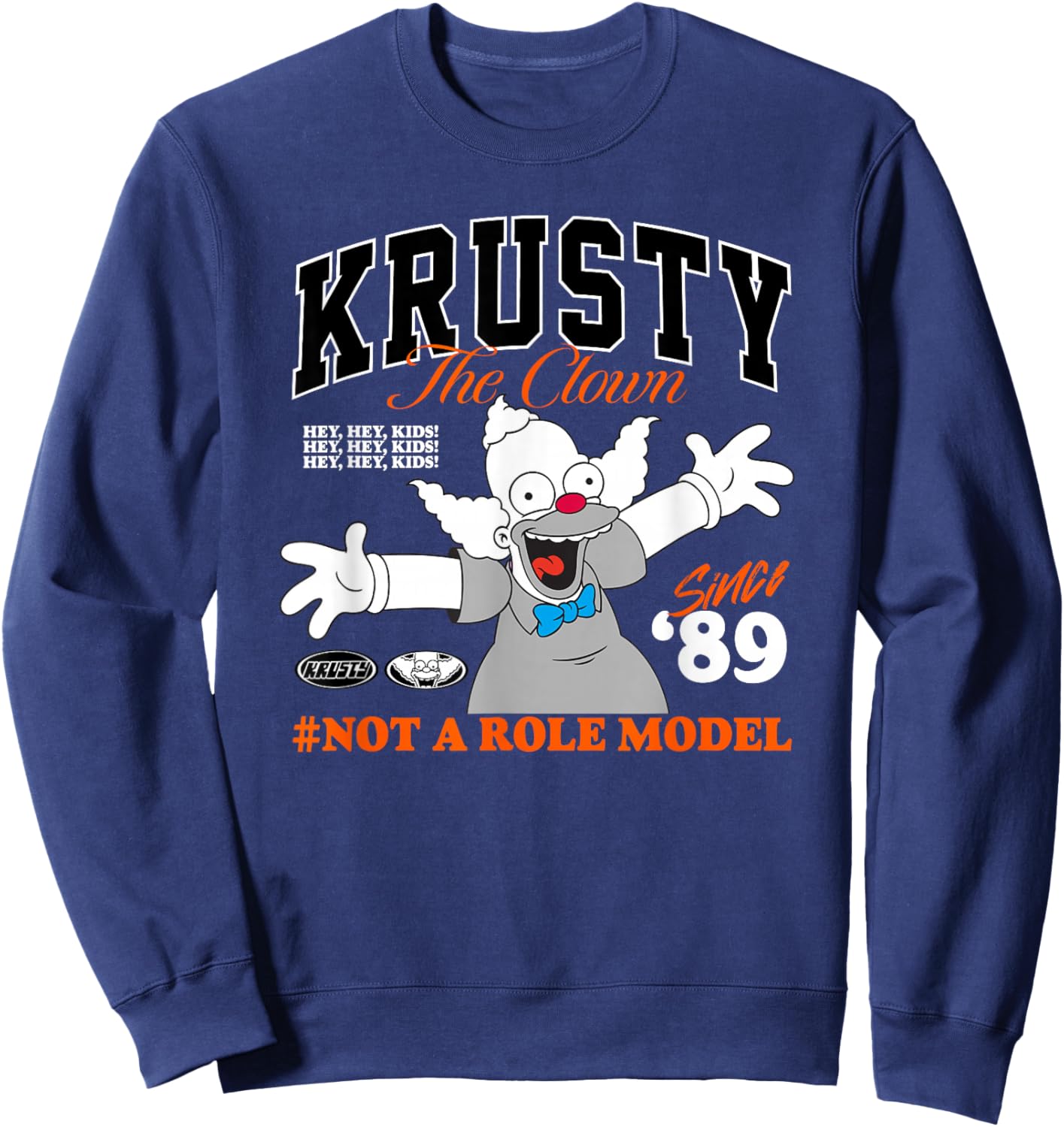 The Simpsons Krusty The Clown Not A Role Model Retro Sweatshirt - Sweatshirt | Navy