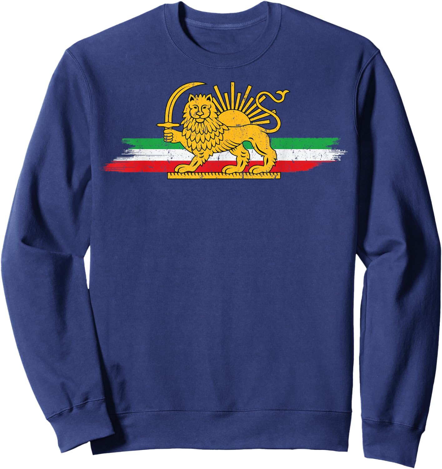 Shir o Khorshid Lion and Sun Iran Flag Persia Men Women Kids Sweatshirt - Sweatshirt | Navy