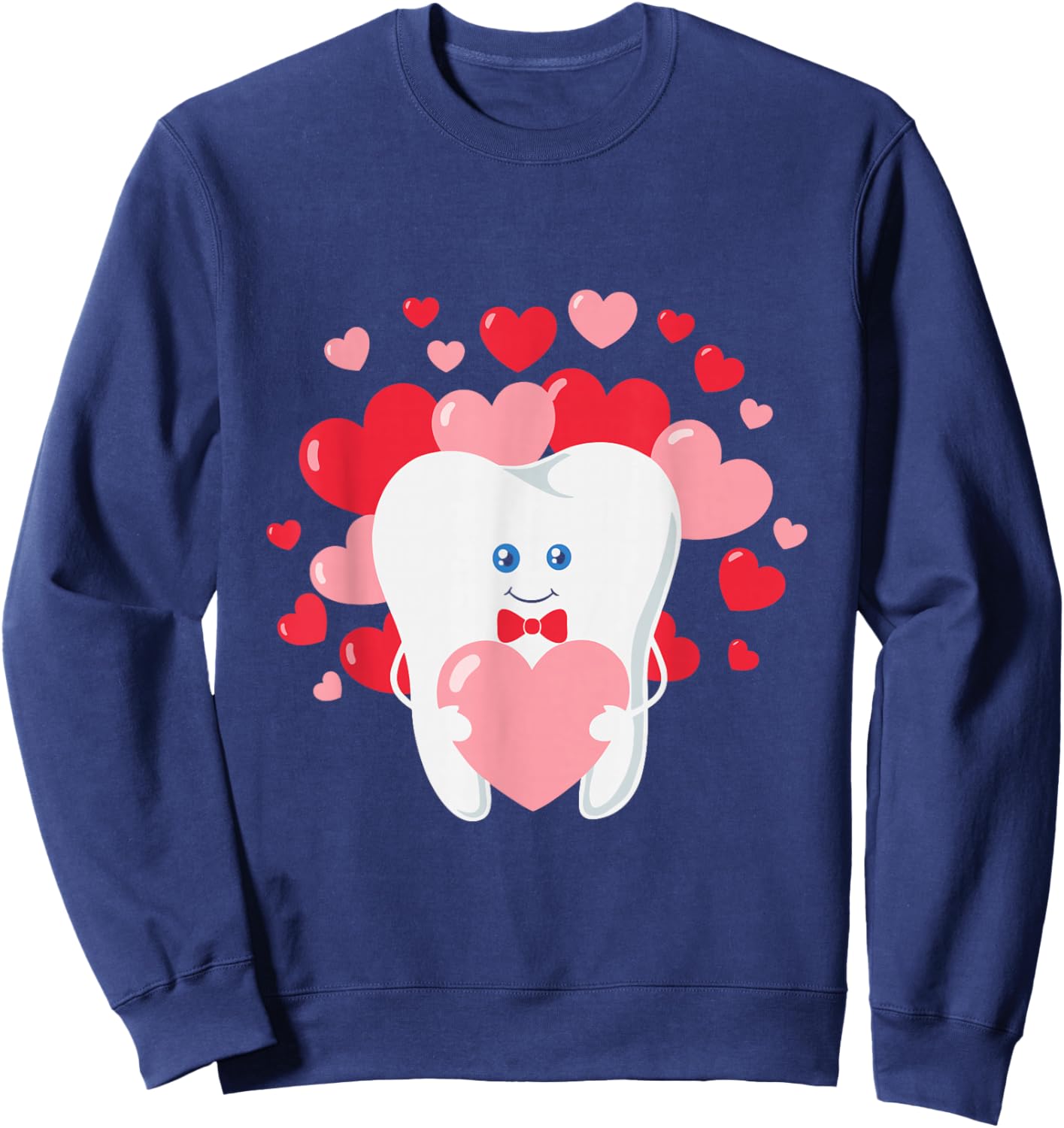 Tooth Dental Hygiene Dentist Valentine Sweatshirt - Sweatshirt | Navy