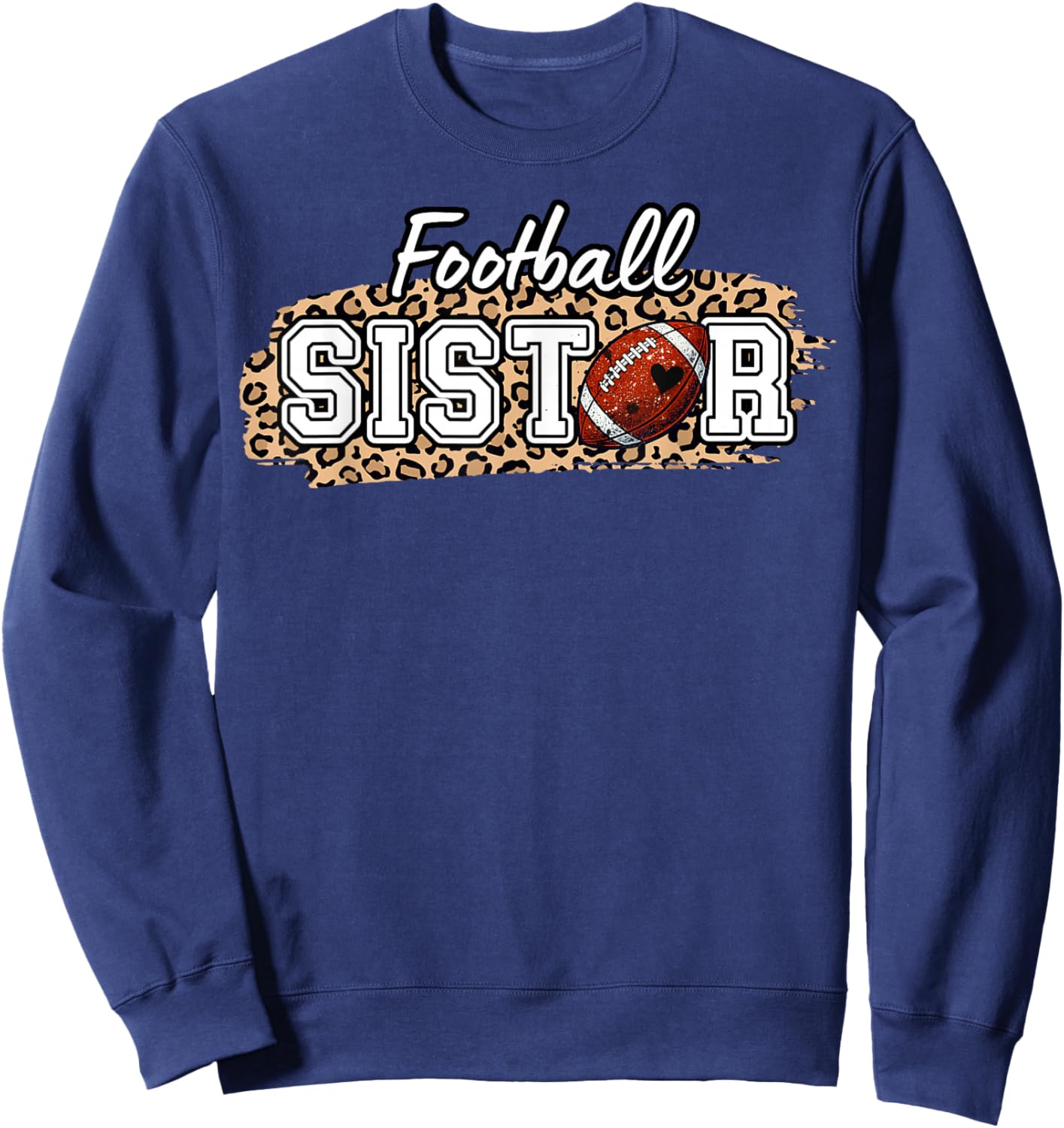 Football Sister 1st Birthday Football Sweatshirt - Sweatshirt | Navy
