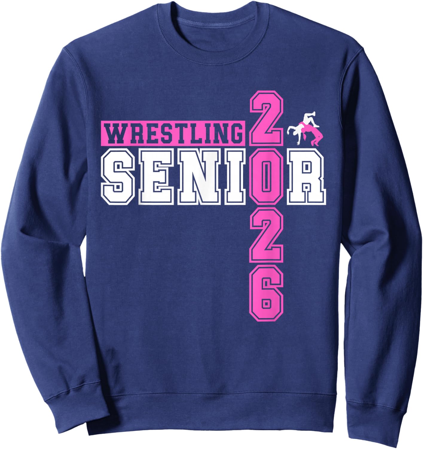 Wrestling Senior Girls Wrestling Senior 2026 Graduation Sweatshirt - Sweatshirt | Navy