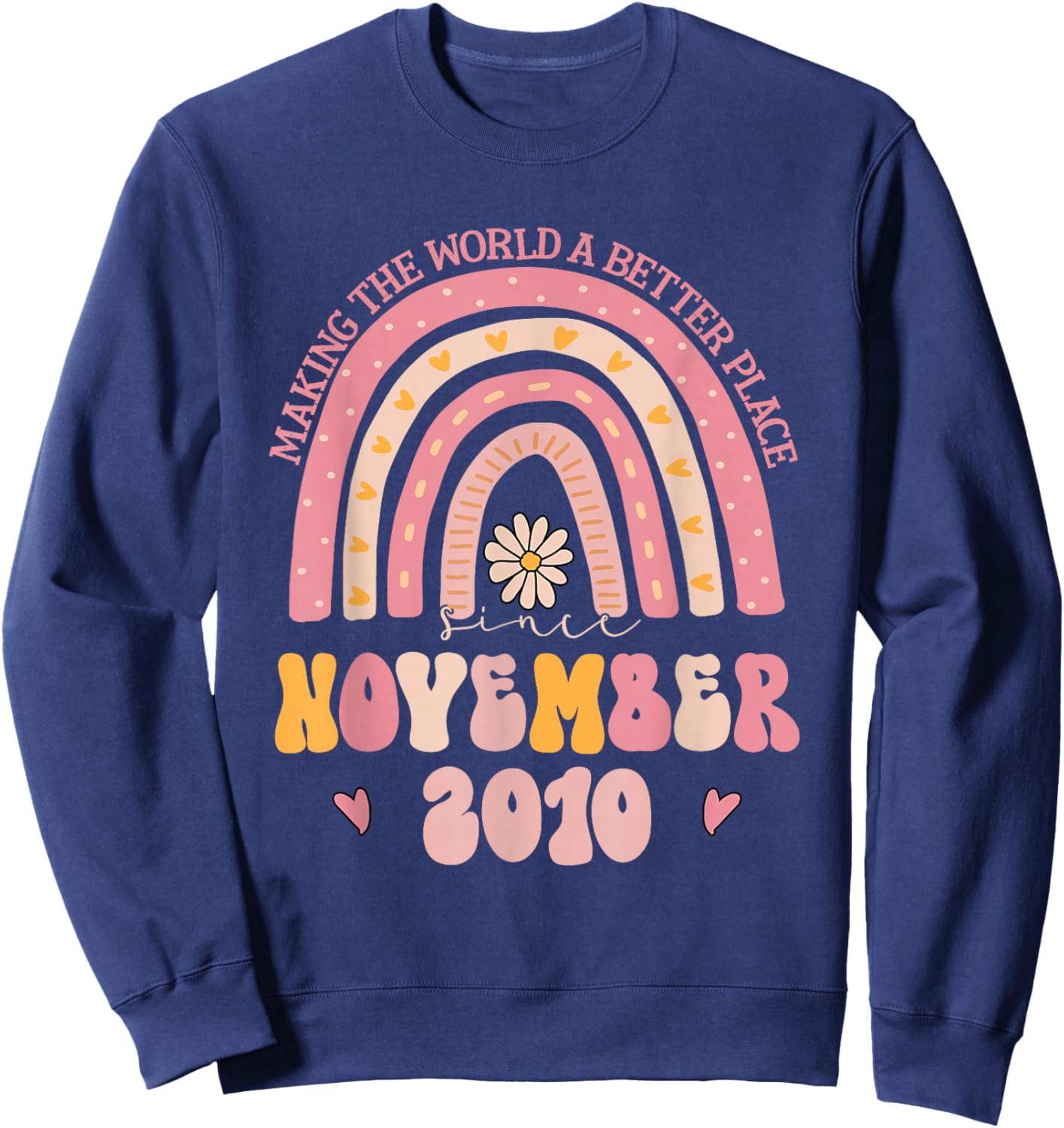 Turning 15 Retro November 2010 15th Birthday Sweatshirt - Sweatshirt | Navy