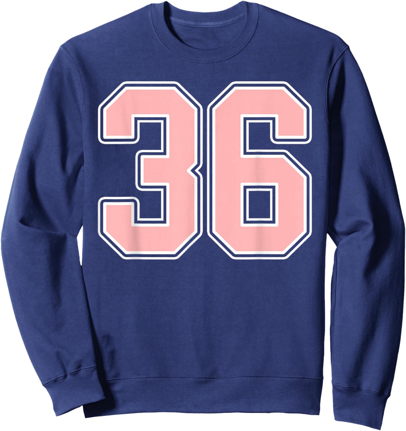 Cute Pink and White Number 36 Jersey Player Uniform #36 Fan Sweatshirt - Sweatshirt | Navy