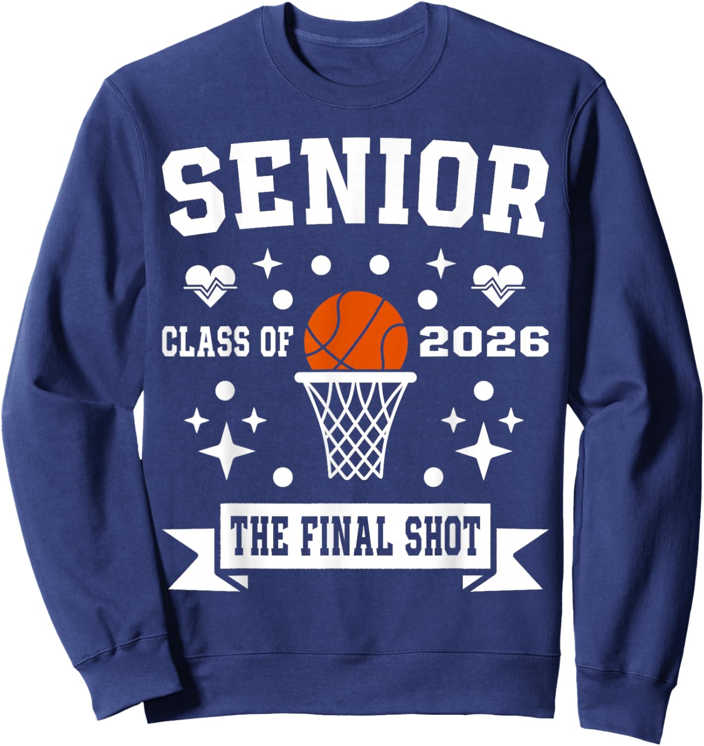 Senior Basketball Class of 2026 Crew Basketball Senior Night Sweatshirt - Sweatshirt | Navy
