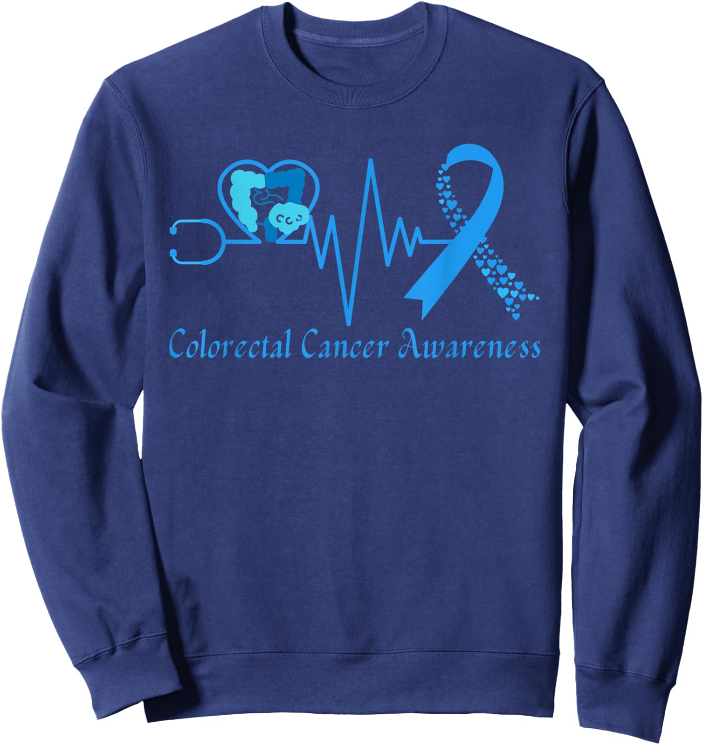 Heart Ribbon Sweatshirt - Sweatshirt | Navy