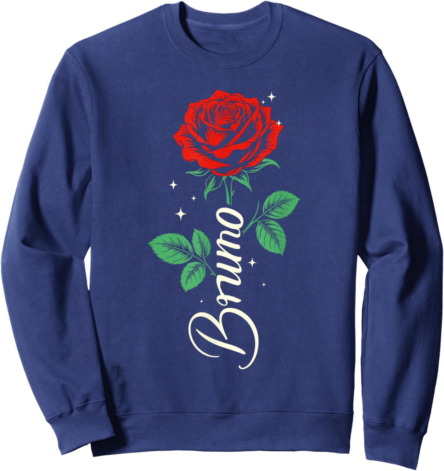 Love Heart Bruno First Name Personalized Women Kids Sweatshirt - Sweatshirt | Navy