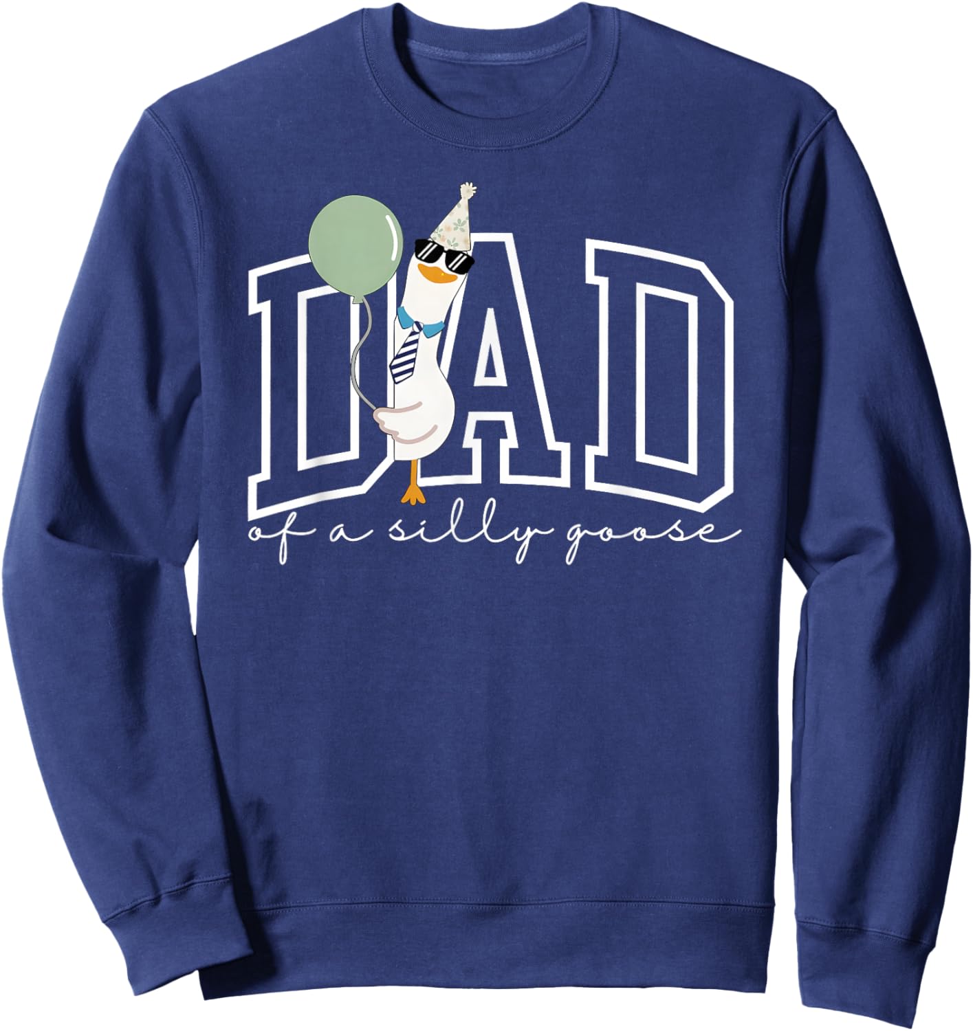 One Silly Goose Dad Papa 1st First Birthday Family Matching Sweatshirt - Sweatshirt | Navy