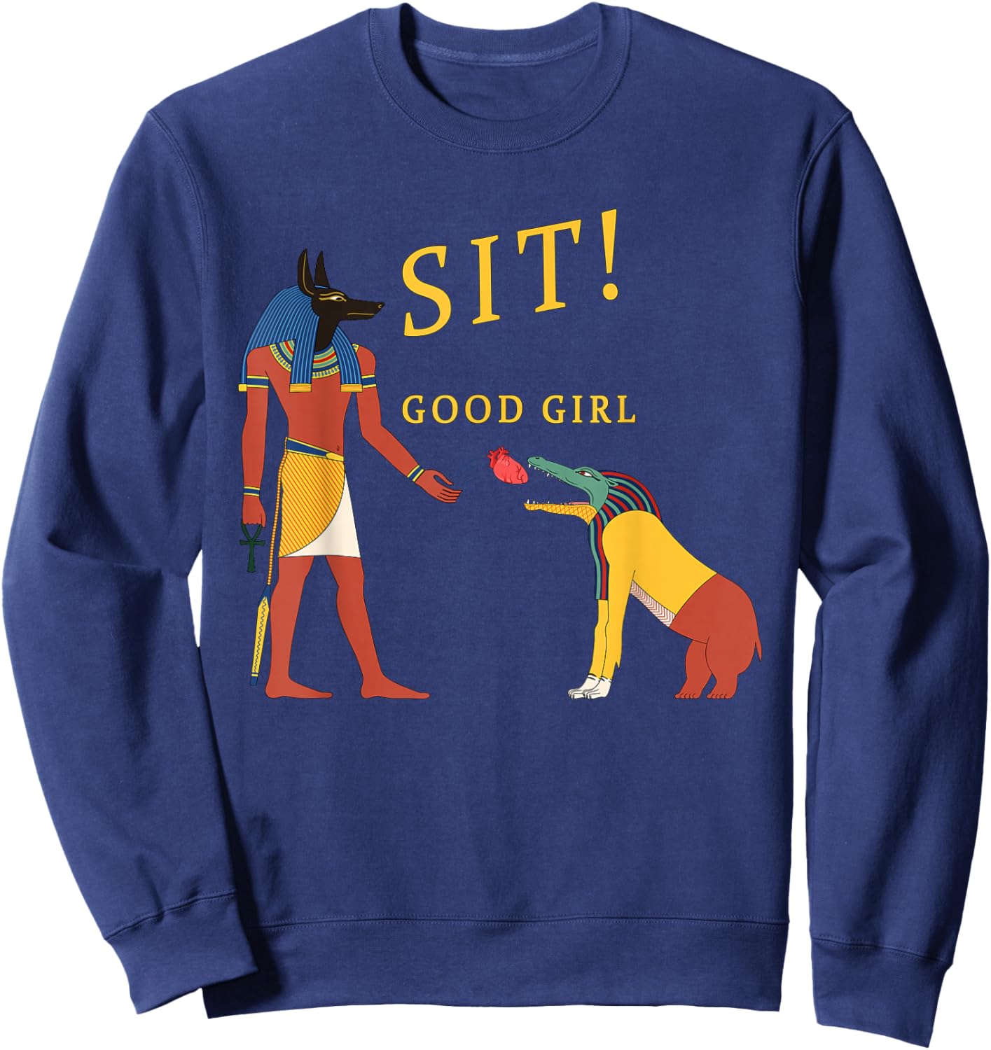 Anubis and Ammit Funny Egyptian Mythology Sweatshirt - Sweatshirt | Navy