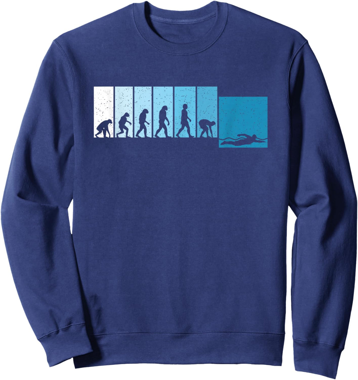 Swimming Evolution Swim Funny Swimmer Men Boys Kids Sweatshirt - Sweatshirt | Navy