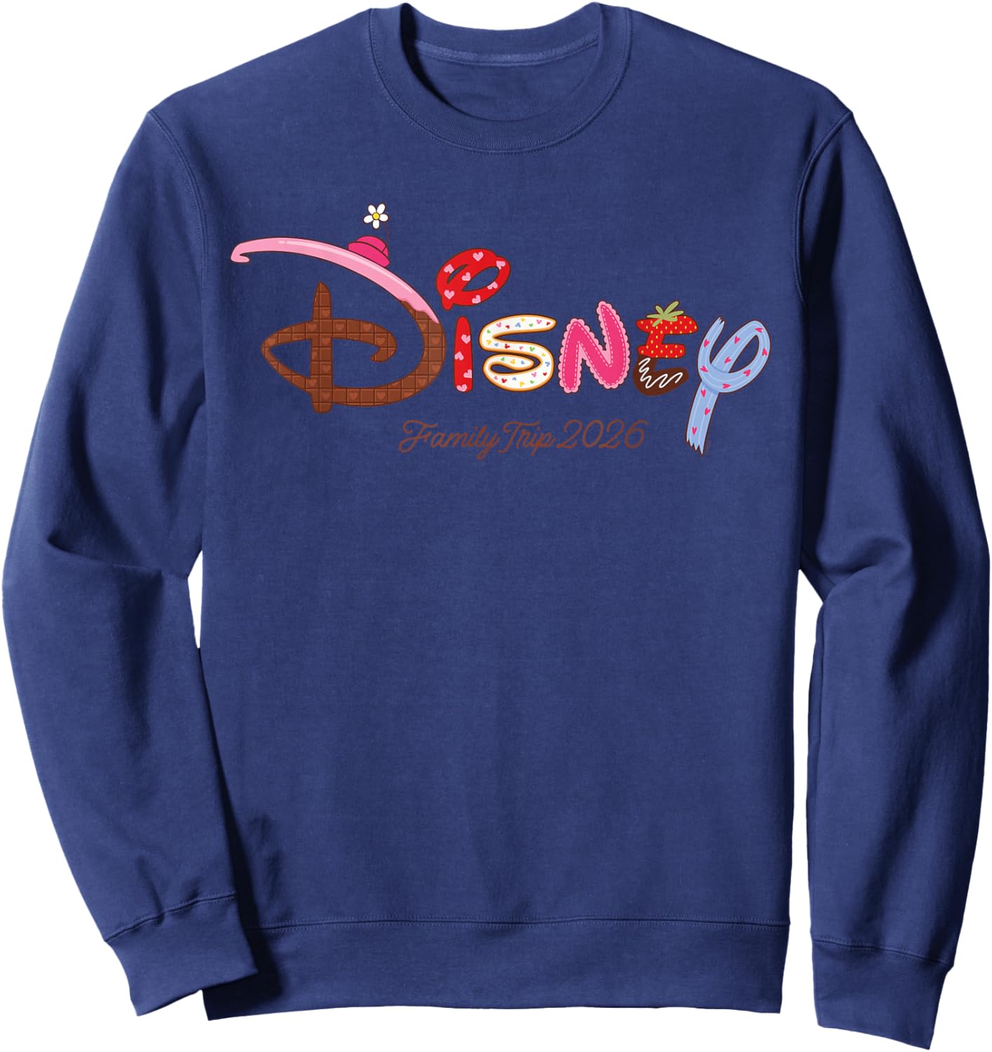 Disney Sweet Treat Hearts Family Trip Vacation Matching 2026 Sweatshirt - Sweatshirt | Navy