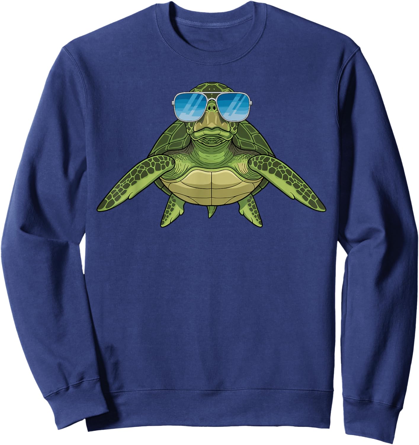 Cool Turtle with Sunglasses Funny Animal Lover Boys Girls Sweatshirt - Sweatshirt | Navy