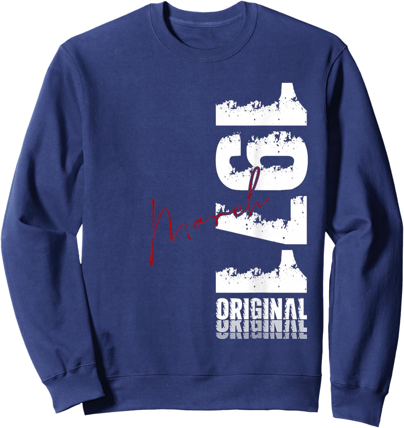 55th Birthday Gift Men Women Vintage March 1971 Sweatshirt - Sweatshirt | Navy