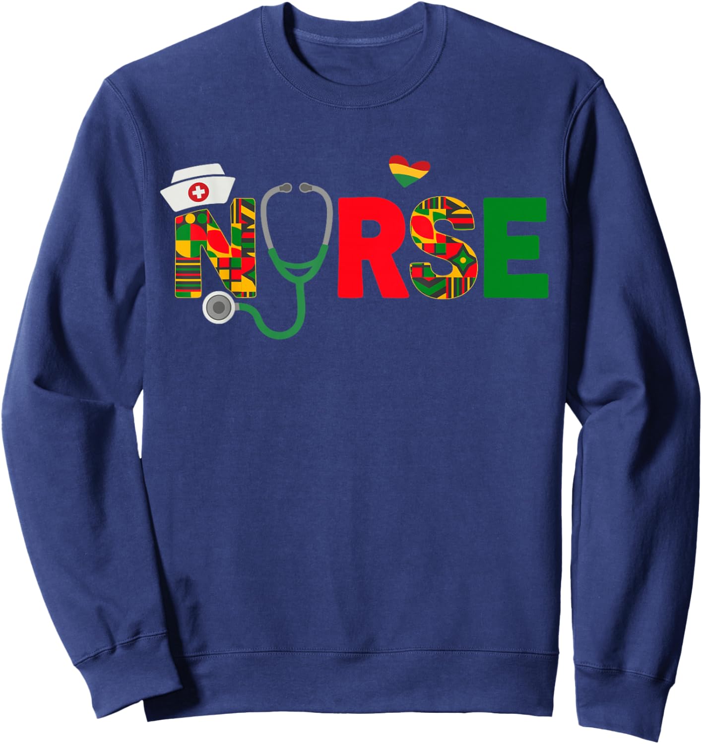 Nurse Black Women Juneteenth Sweatshirt - Sweatshirt | Navy