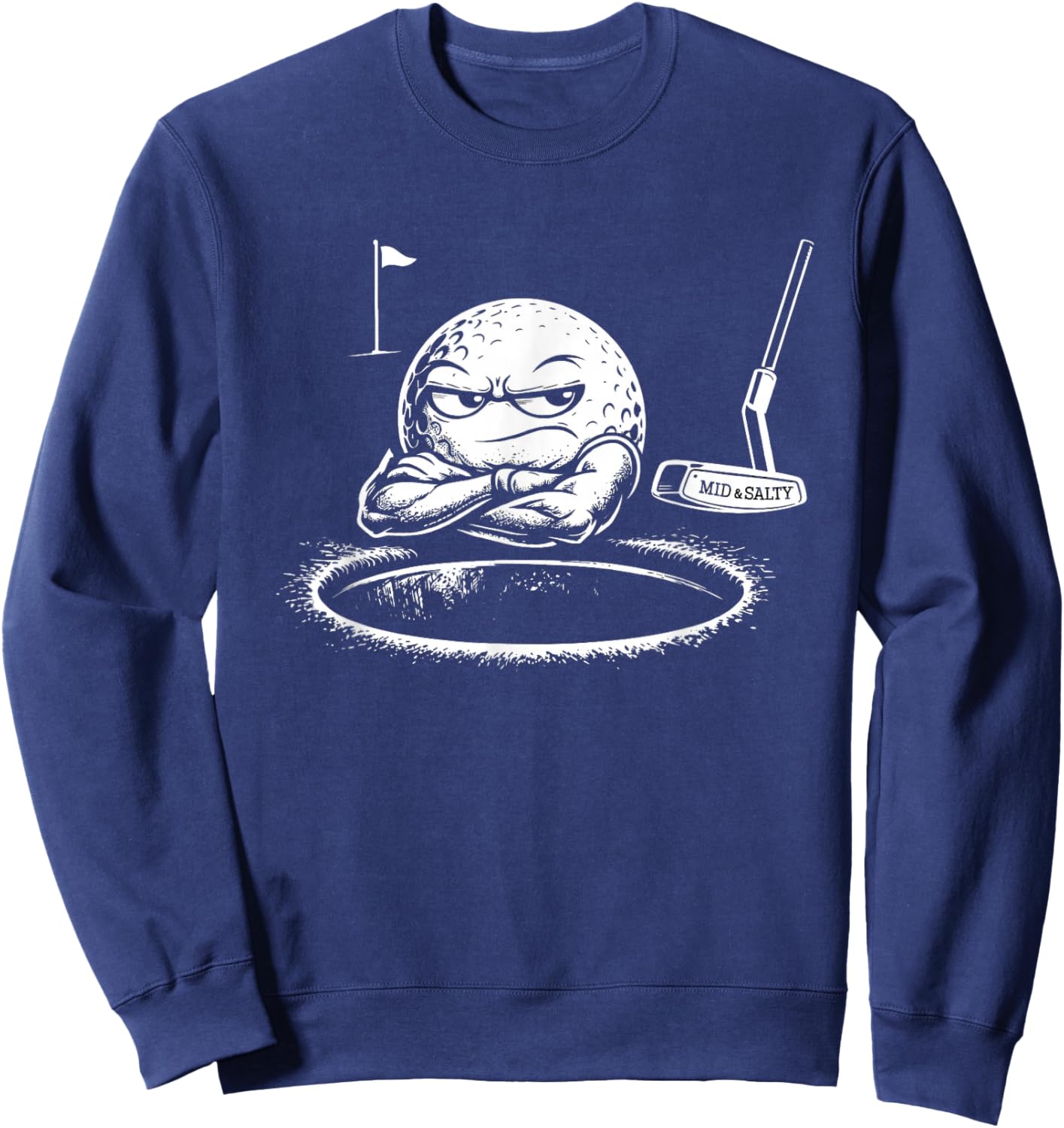 Funny Salty Golf Ball Putter Sports T Sweatshirt - Sweatshirt | Navy
