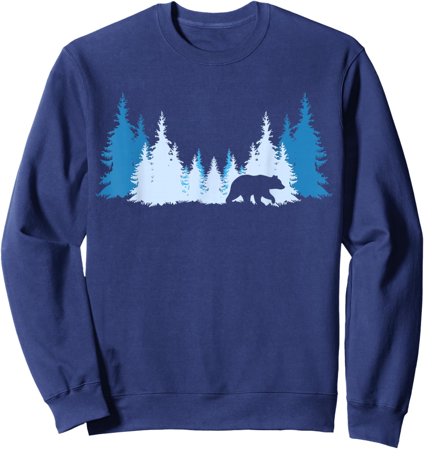 Bear in The Forest Wildlife Nature Bear Design Sweatshirt - Sweatshirt | Navy