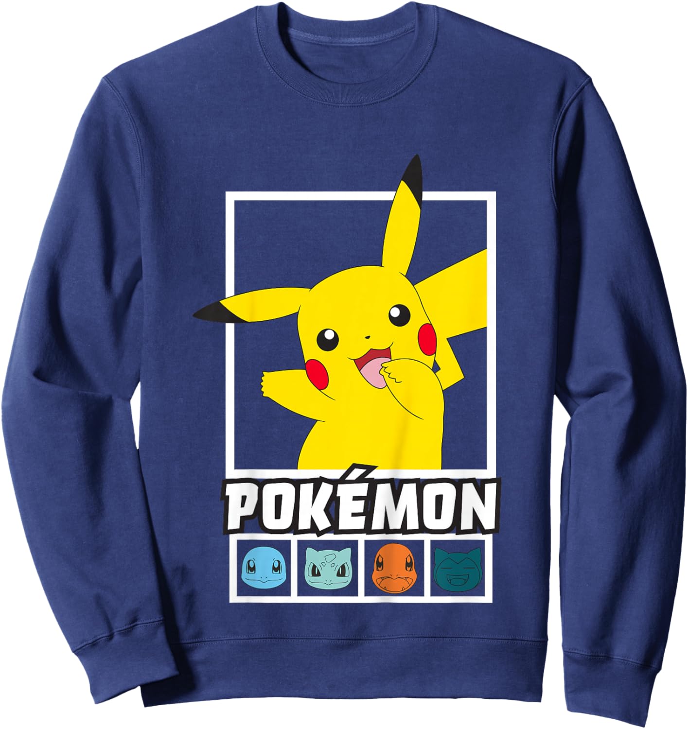 Pokémon Pikachu Group Box Up Team Squares Sweatshirt - Sweatshirt | Navy