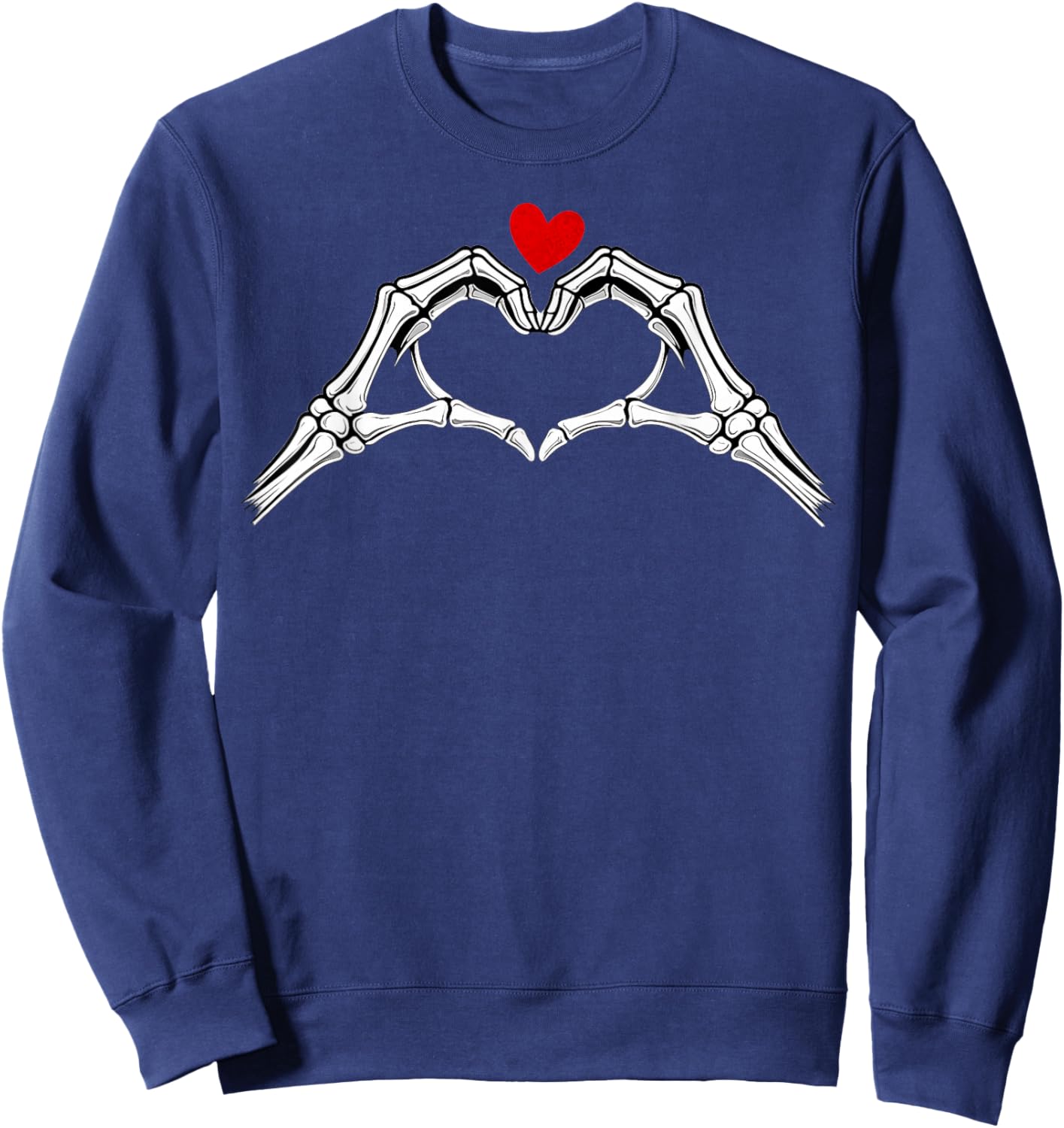 Valentine Skeleton Hand Heart Men Custume Funny Valentine's Sweatshirt - Sweatshirt | Navy