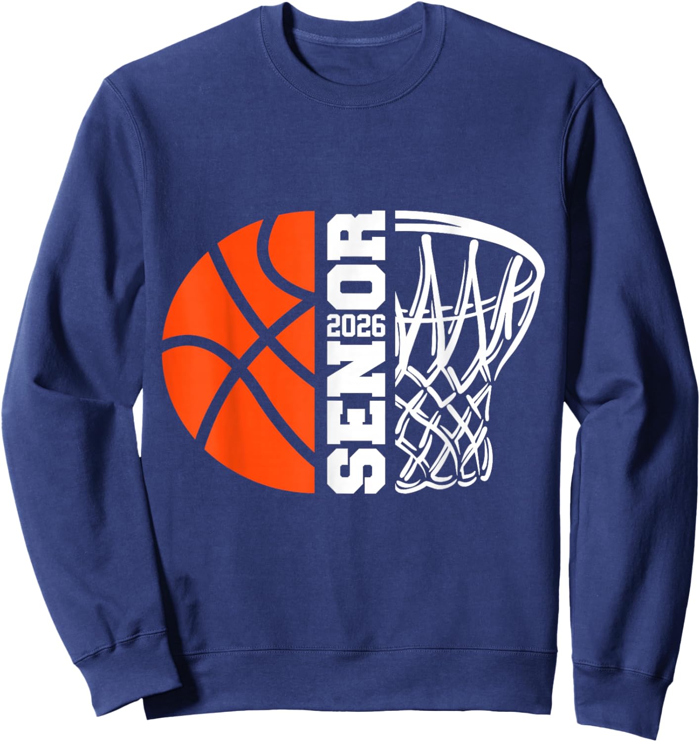 Graduate Senior Class of 2026 Basketball Player Graduation Sweatshirt - Sweatshirt | Navy