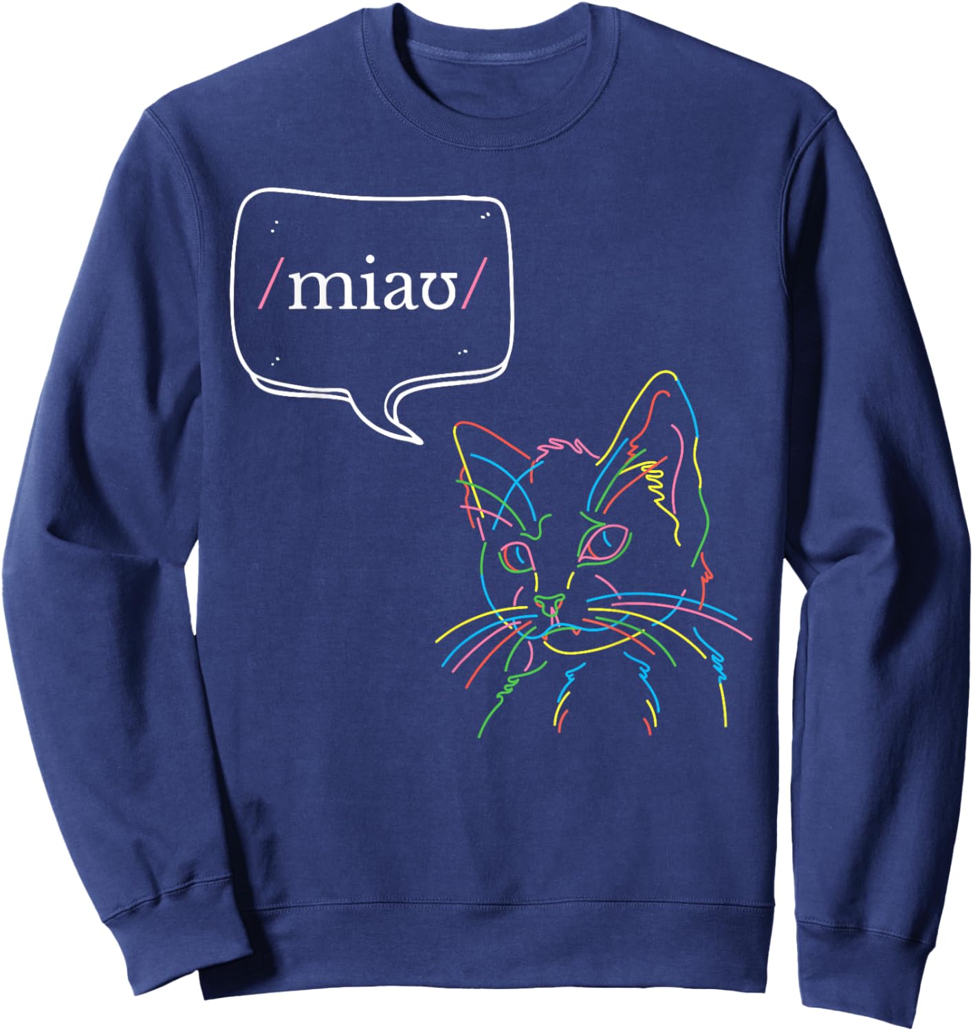 Rainbow Cat Phonetics SLP International Phonetic IPA Speech Sweatshirt - Sweatshirt | Navy