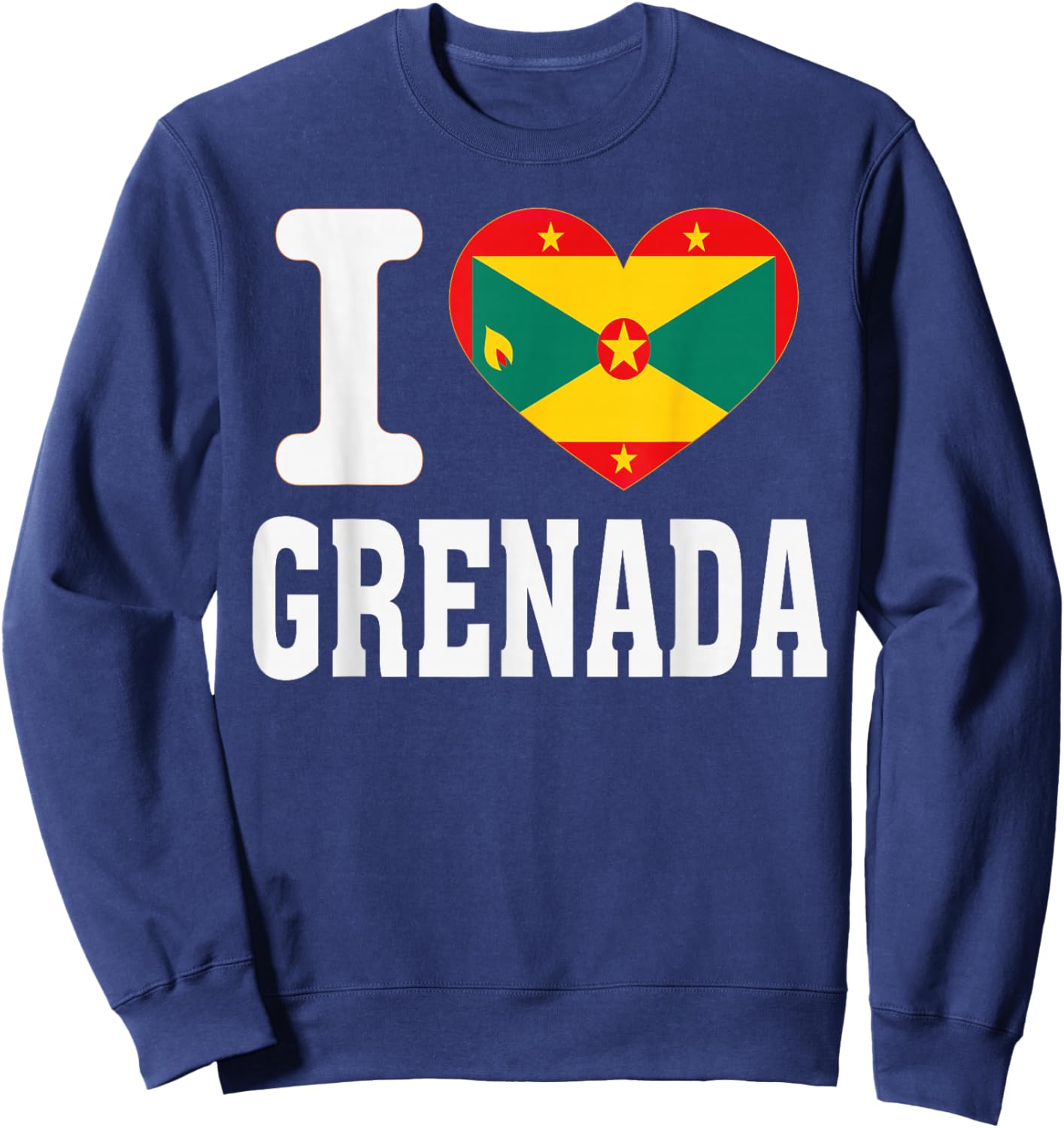I Love Grenada Heart Souvenir Lovers Pride Travel Sweatshirt - Sweatshirt | Navy