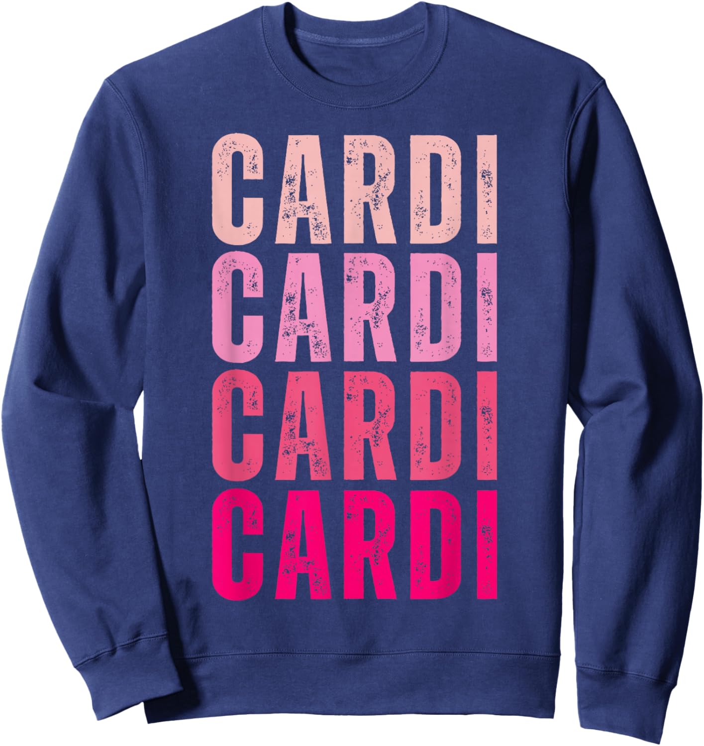 Vintage Cardi Personalized Name I Love Cardi Sweatshirt - Sweatshirt | Navy