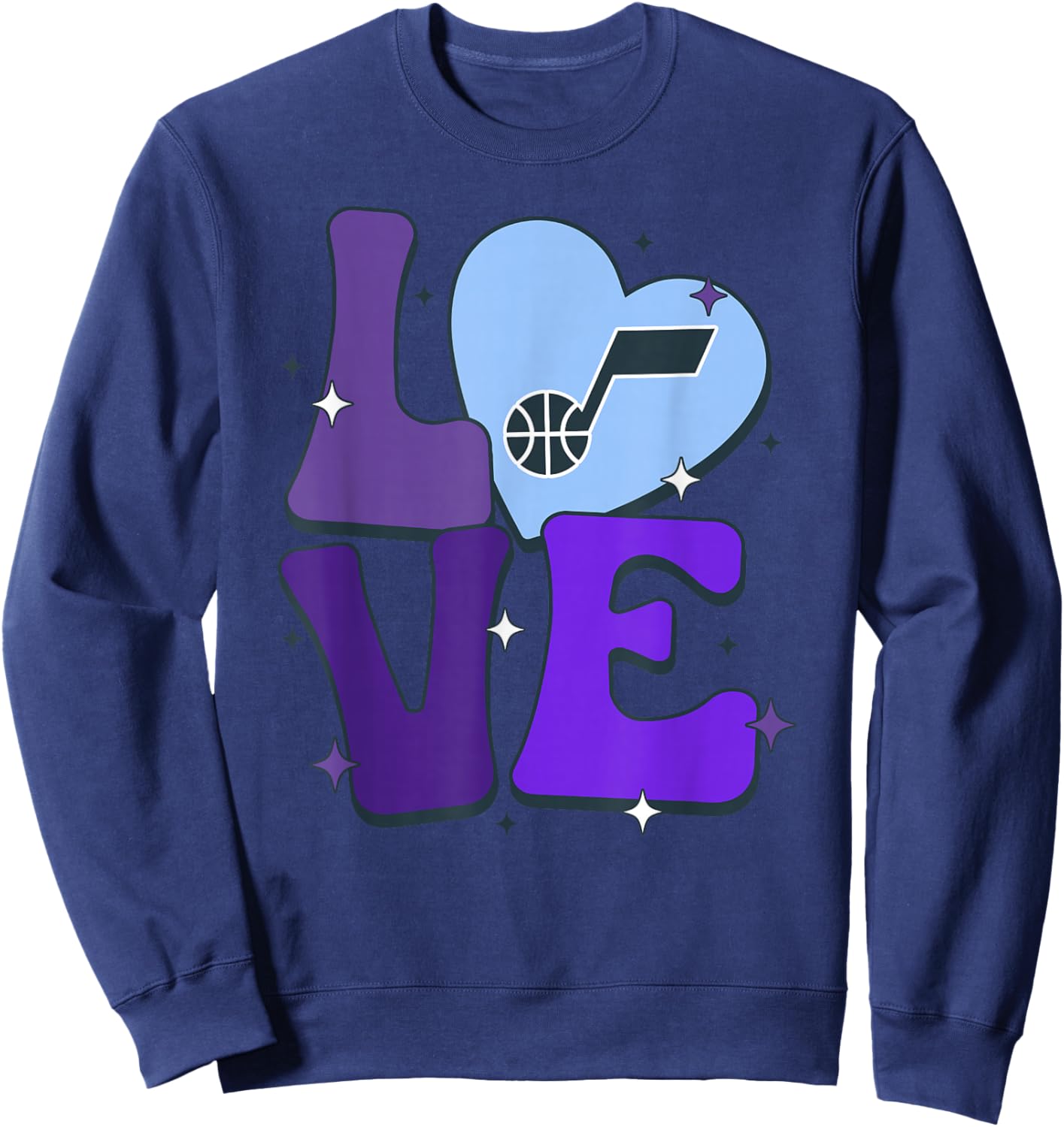 NBA Utah Jazz Valentine's Day Love Sweatshirt - Sweatshirt | Navy
