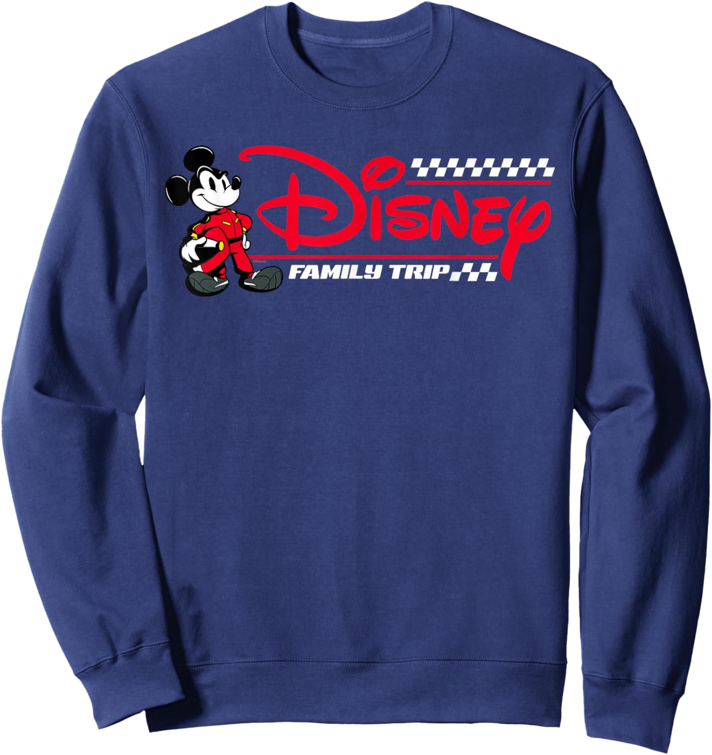 Disney Mickey Mouse Race Car Driver Family Trip Racing Logo Sweatshirt - Sweatshirt | Navy
