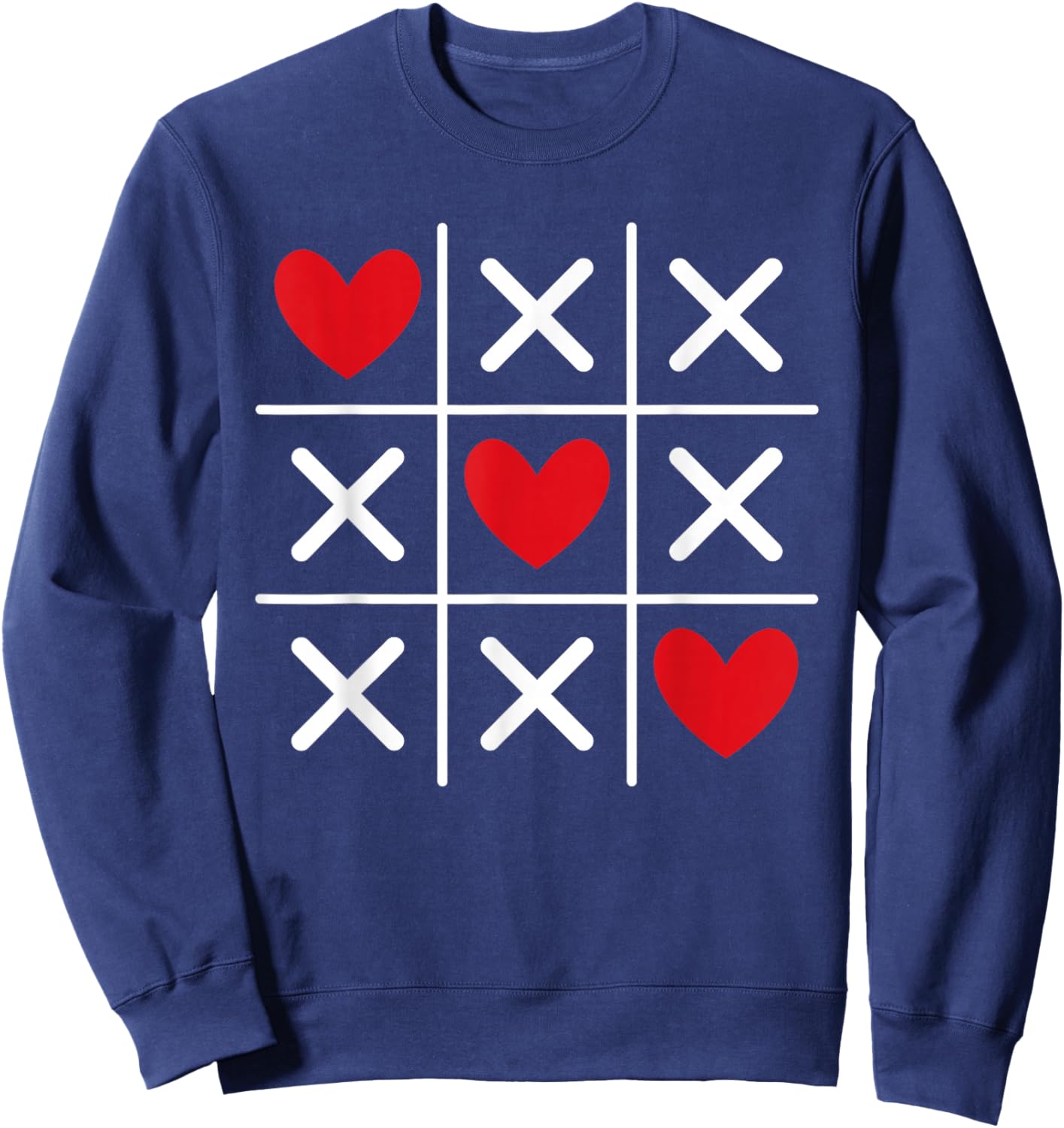 Cute Heart Valentines Day Graphic Love Hearts Boys Girls Sweatshirt - Sweatshirt | Navy