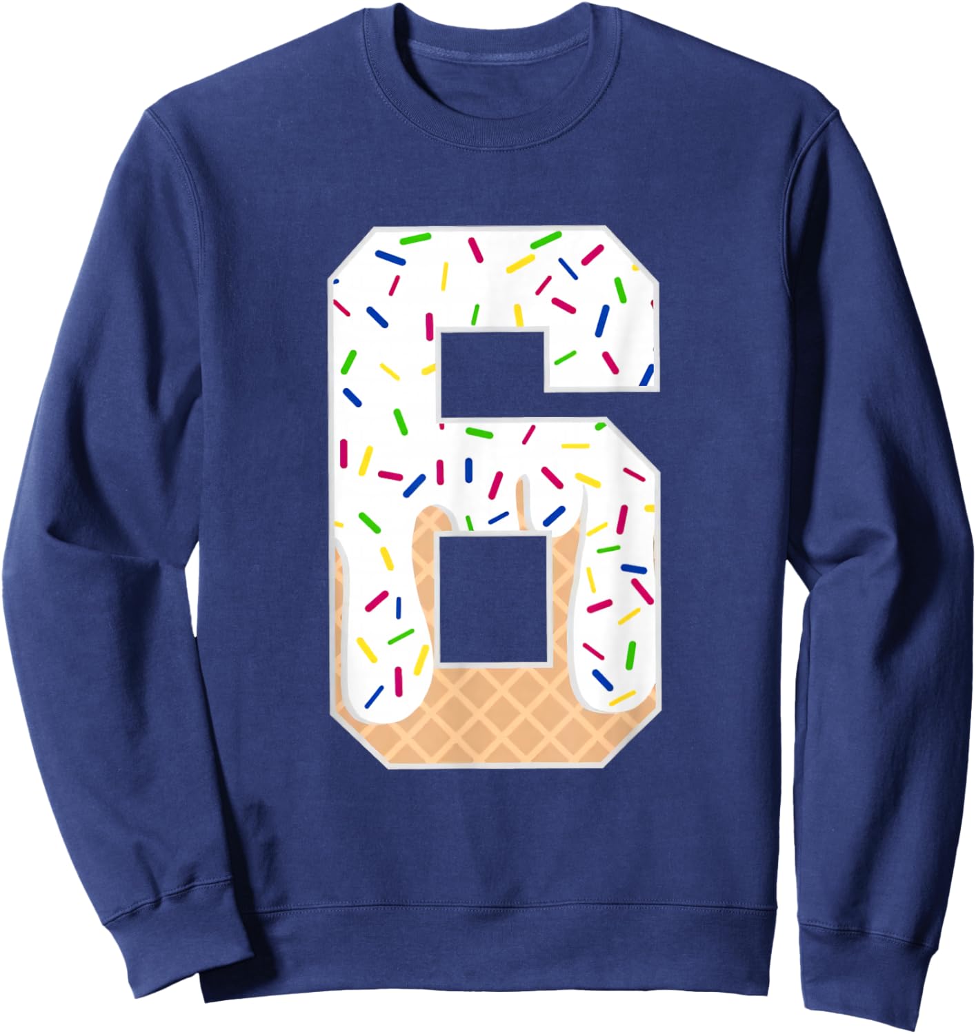 Funny Number 6 Ice Cream Drip 67 Meme Costume Matching Group Sweatshirt - Sweatshirt | Navy