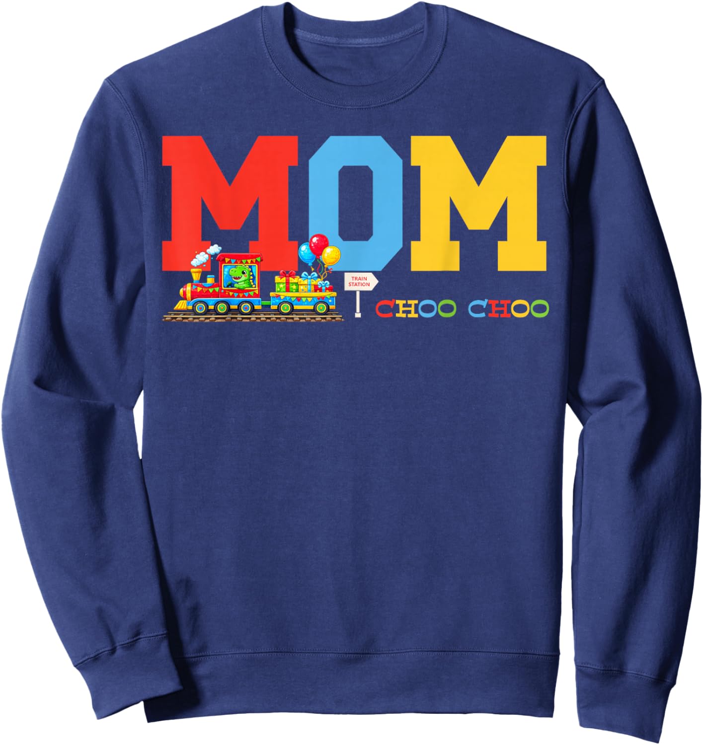 Train Birthday Mom Sweatshirt - Sweatshirt | Navy