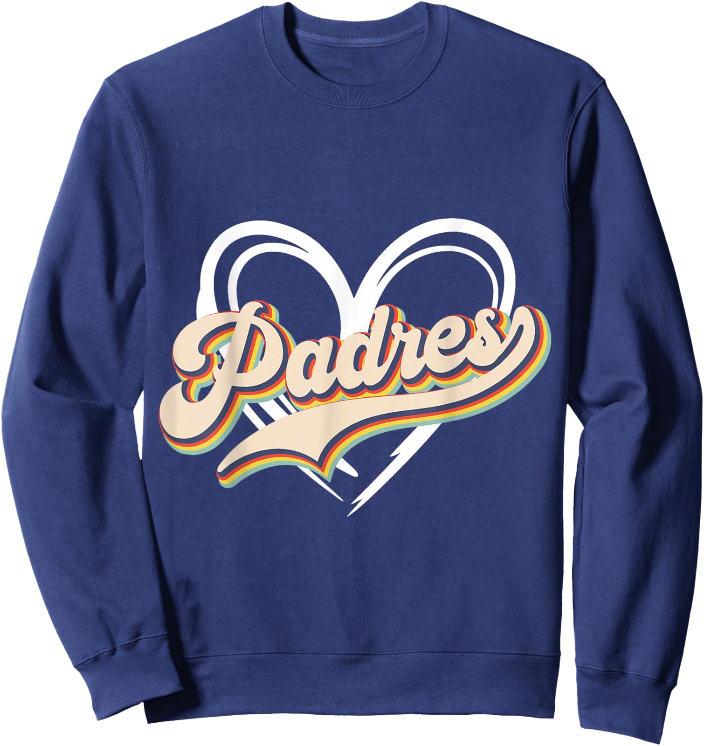 Vintage Padres First Name Padres Personalized Name Groovy Sweatshirt - Sweatshirt | Navy