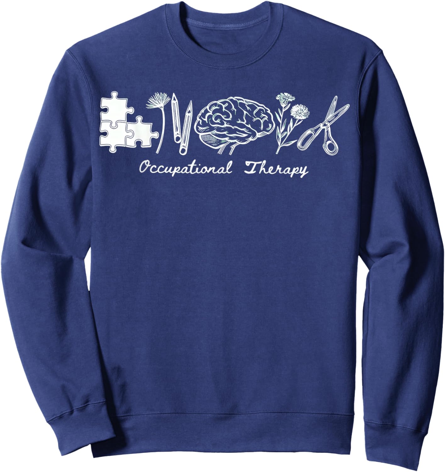 Occupational Therapy Shirt, Brain Puzzle OT , Pediatric T Sweatshirt - Sweatshirt | Navy